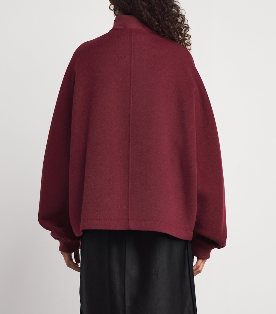 Virgin Wool Bomber Jacket BORDEAUX Image 4