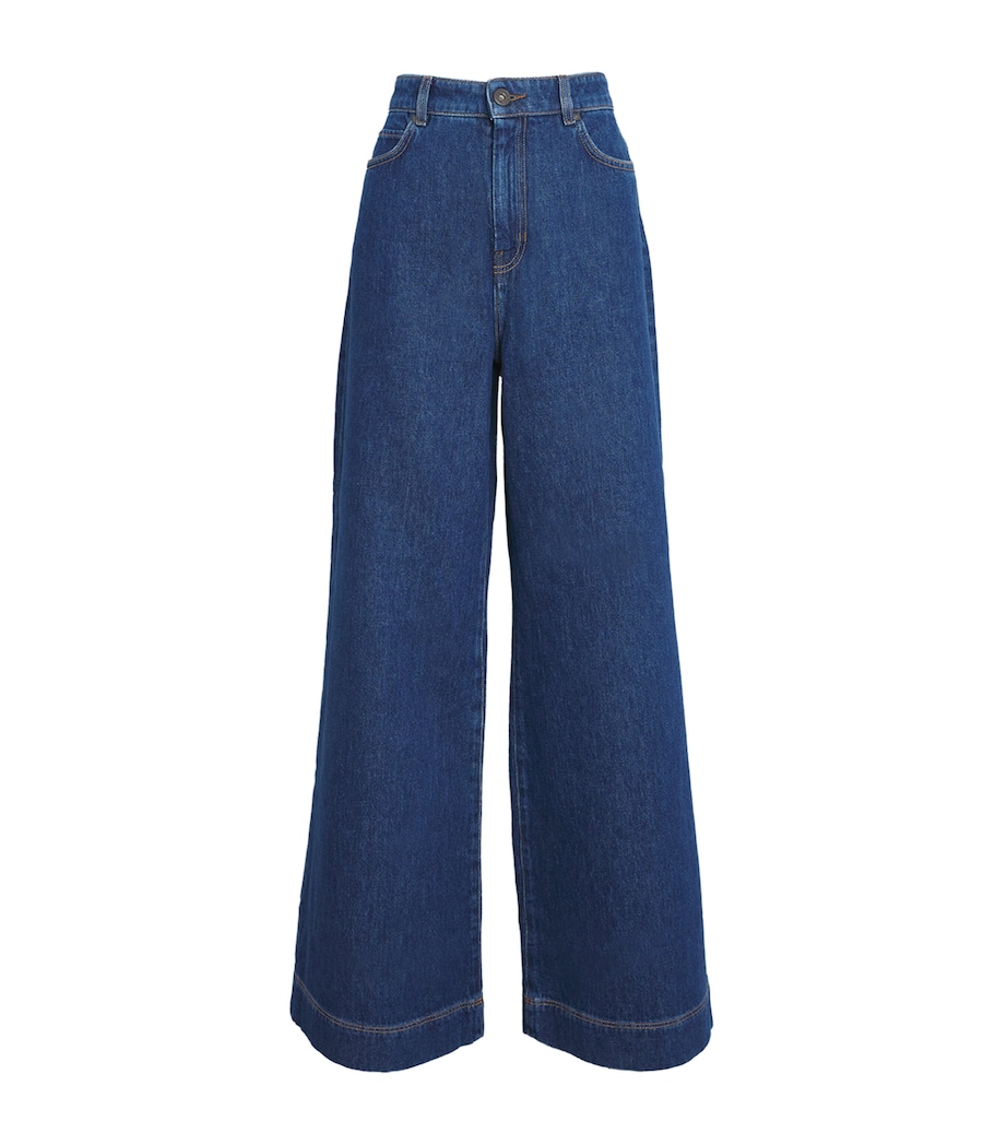 Wide-Leg High-Rise Jeans NAVY Image 1