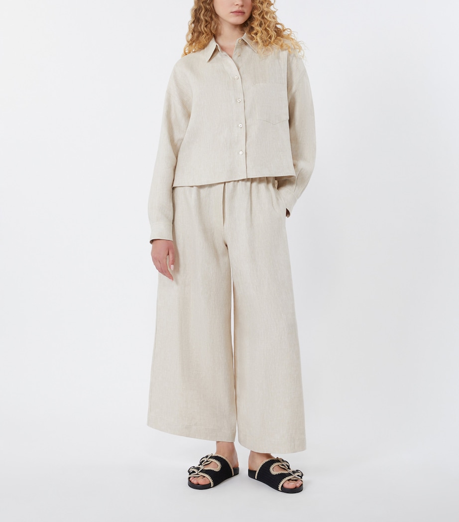 Weekend Max Mara Womens Linen Shirt Jacket Ecru Image 2