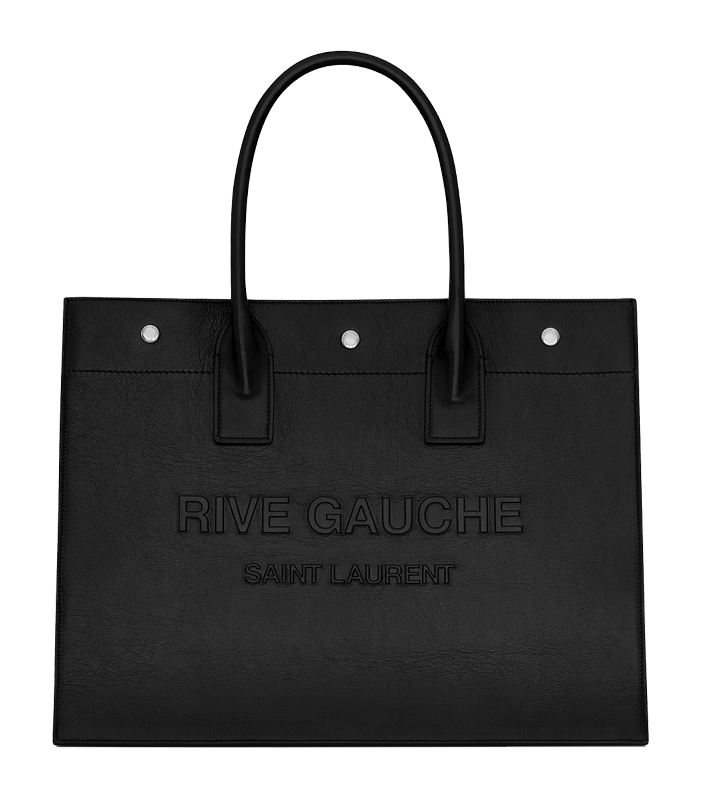 Saint Laurent Small Rive Gauche Tote Bag In Black