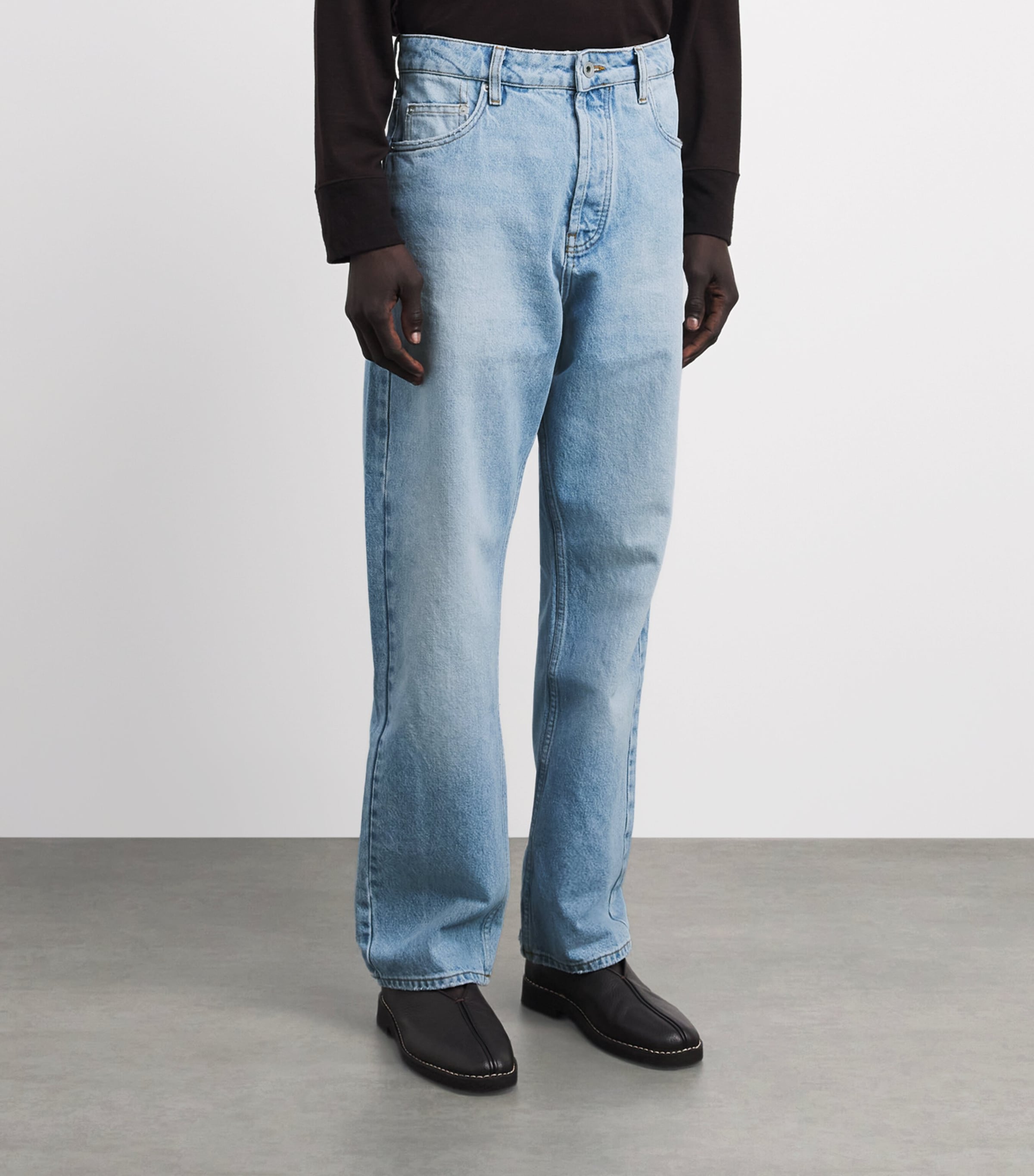 Studio Nicholson Mens Riso Straight Jeans Bleached Wash Image 4