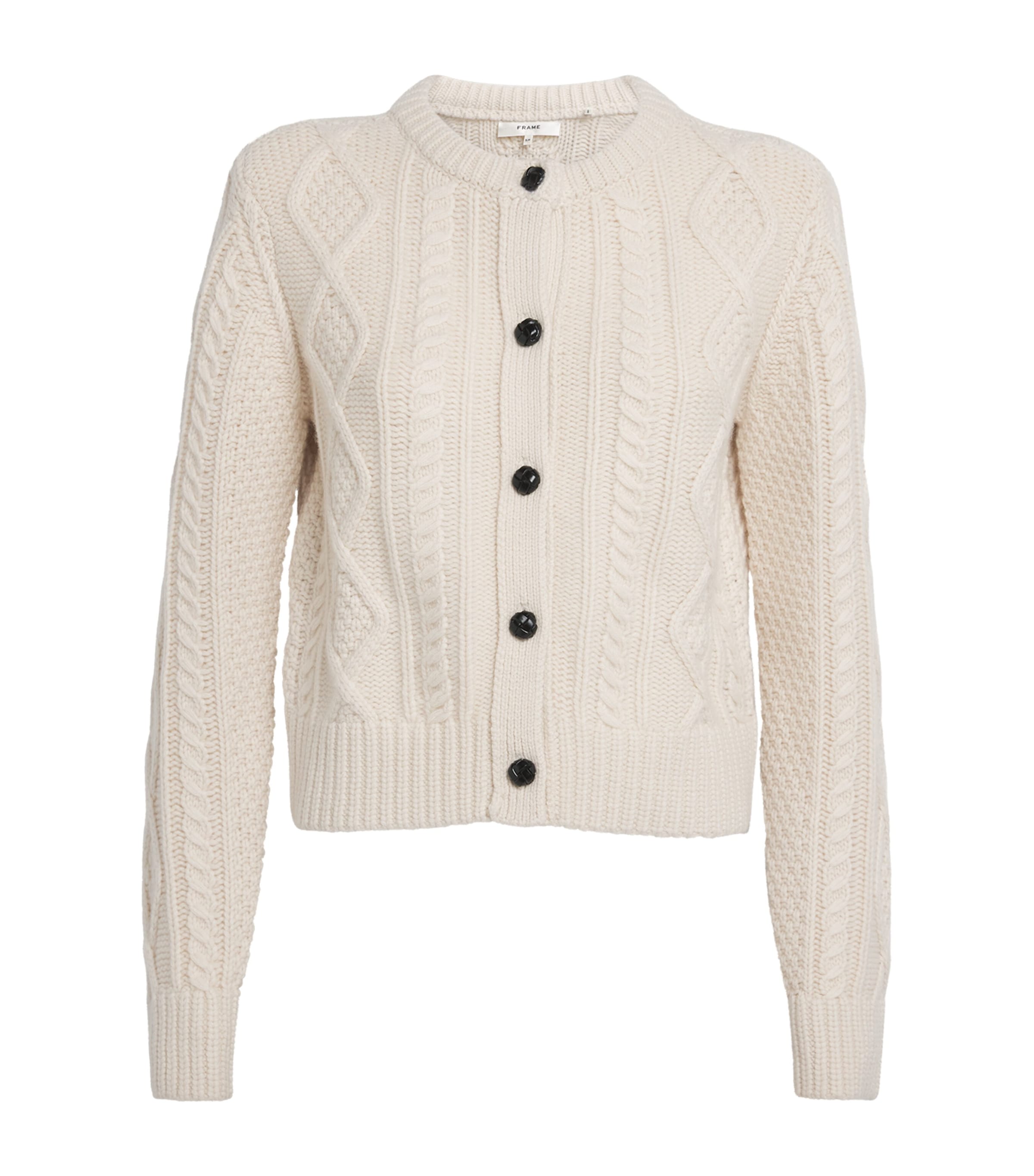 Cashmere The Cable Knit Cardigan CREAM Image 1