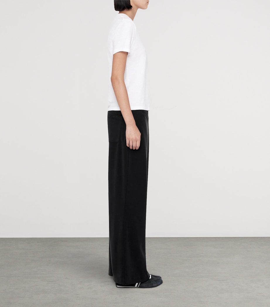 AllSaints Womens Modal-Blend Elodie Wide-Leg Trousers Black Image 6
