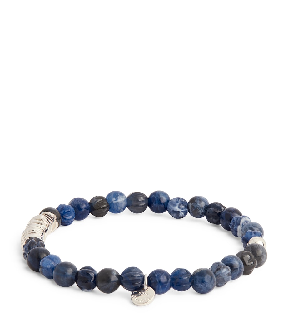 Tateossian Sodalite and Sterling Silver Classic Discs Bracelet Blue Image 1