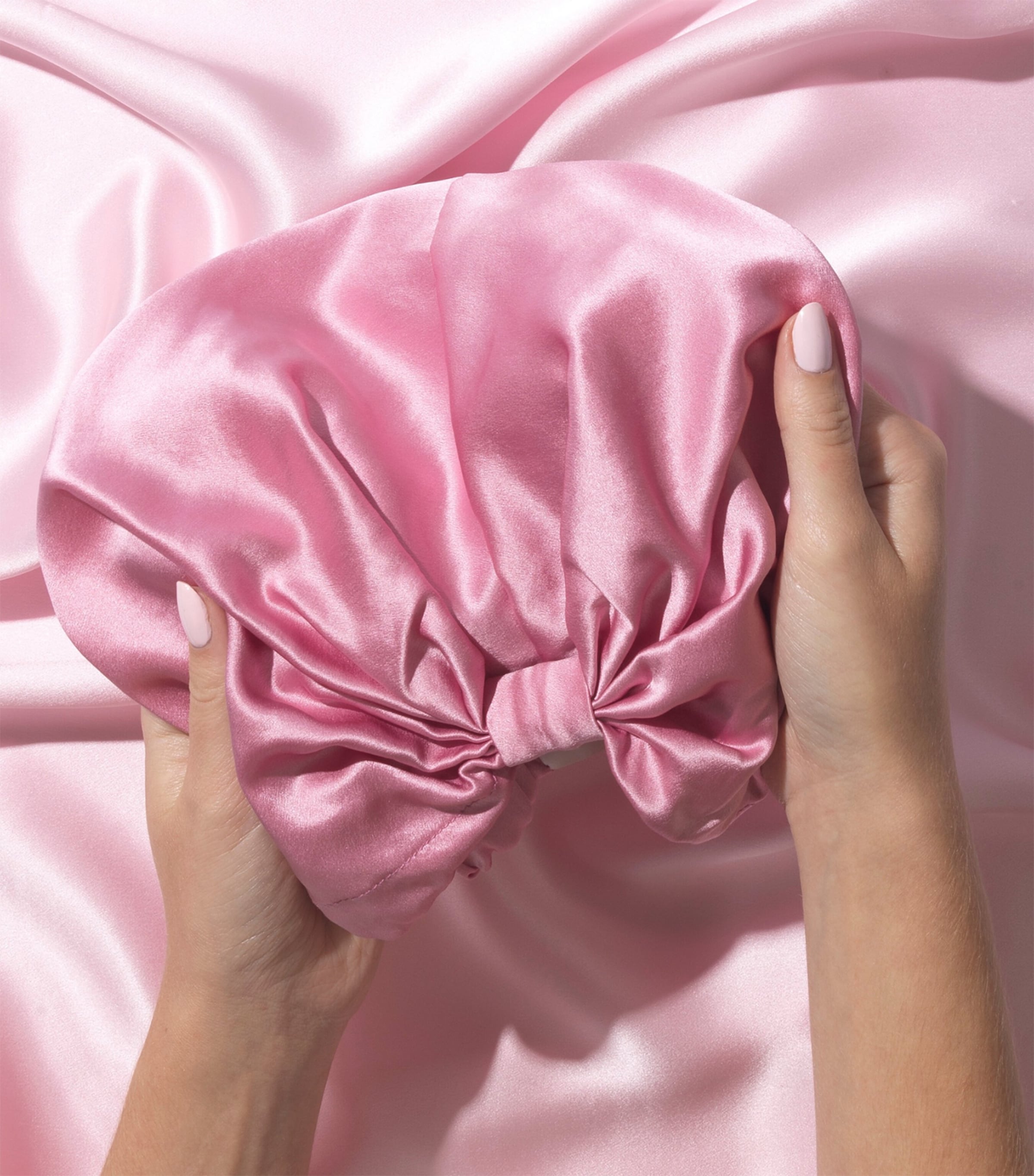 Mulberry Silk Hair Wrap POWDER PINK Image 3