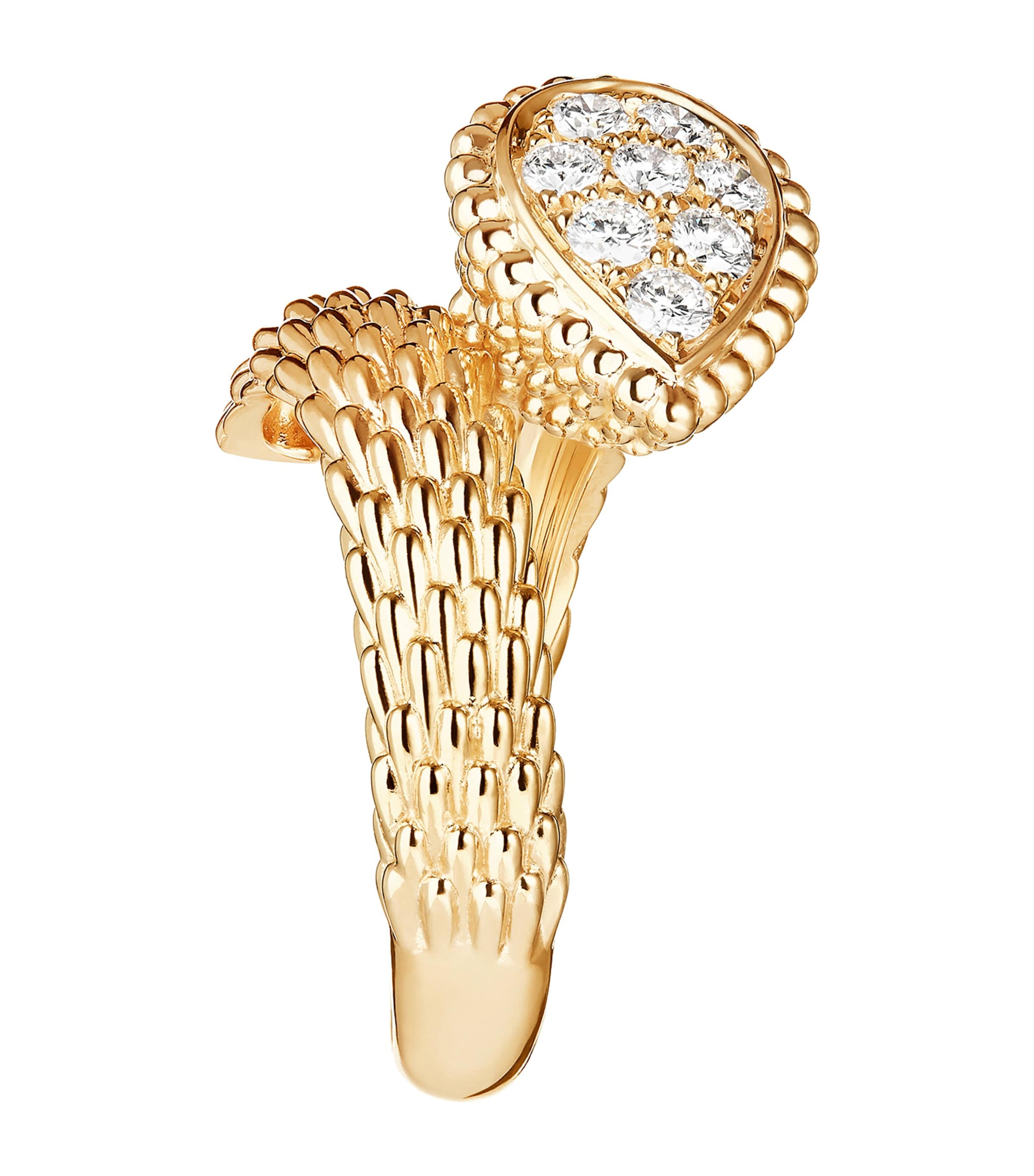 Small Yellow Gold and Diamond Serpent Bohème Motif Ring YELLOW GOLD Image 2