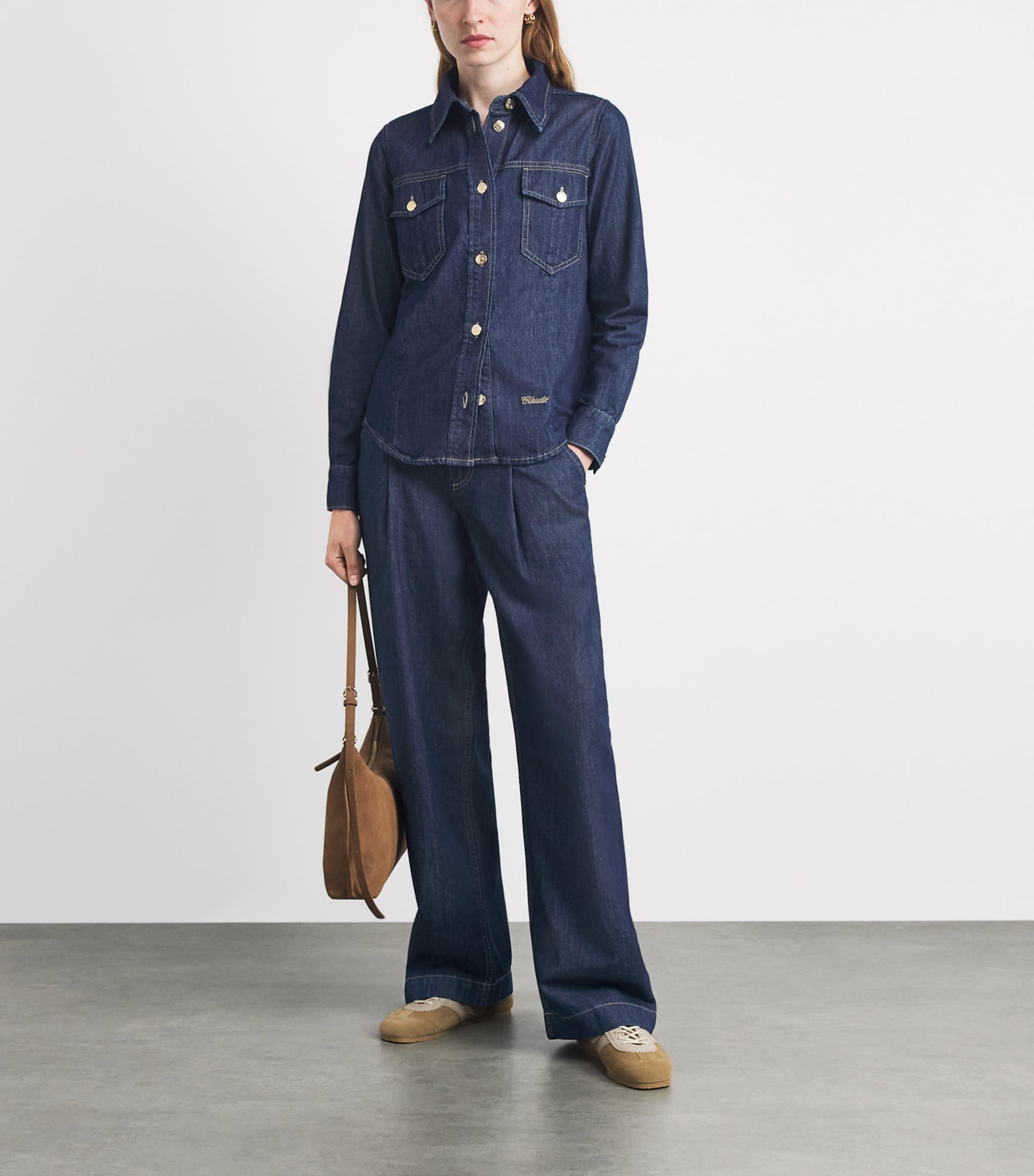 Claudie Pierlot Womens Barrel Jeans Blue Denim Image 2