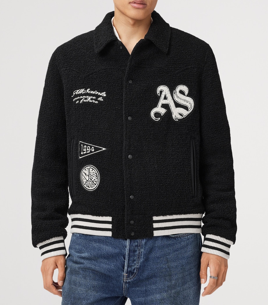 Wool-Blend Baum Bomber Jacket BLACK Image 6