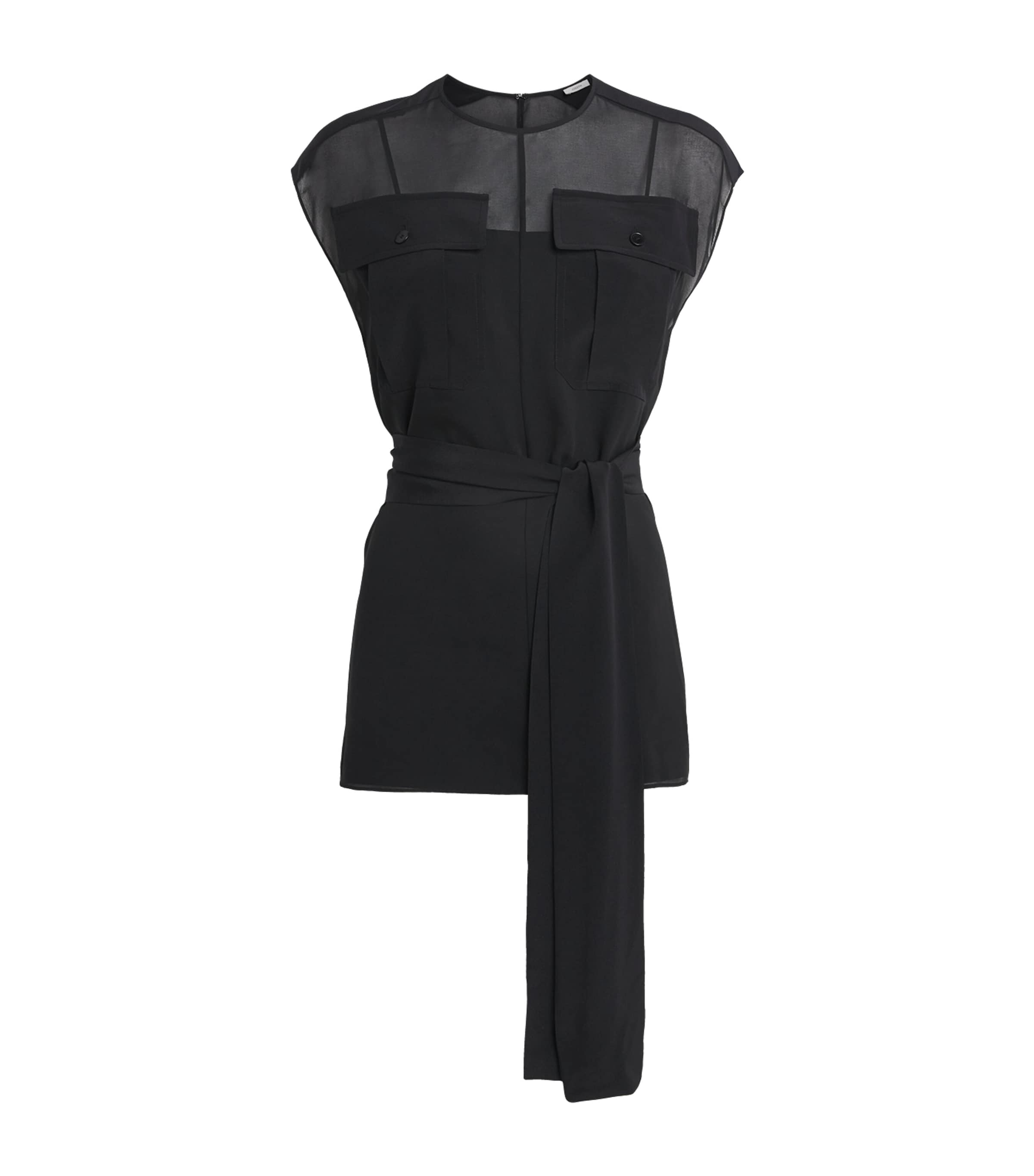 Joseph Womens Crepe de Soie Silk Kniza Blouse Black Image 1