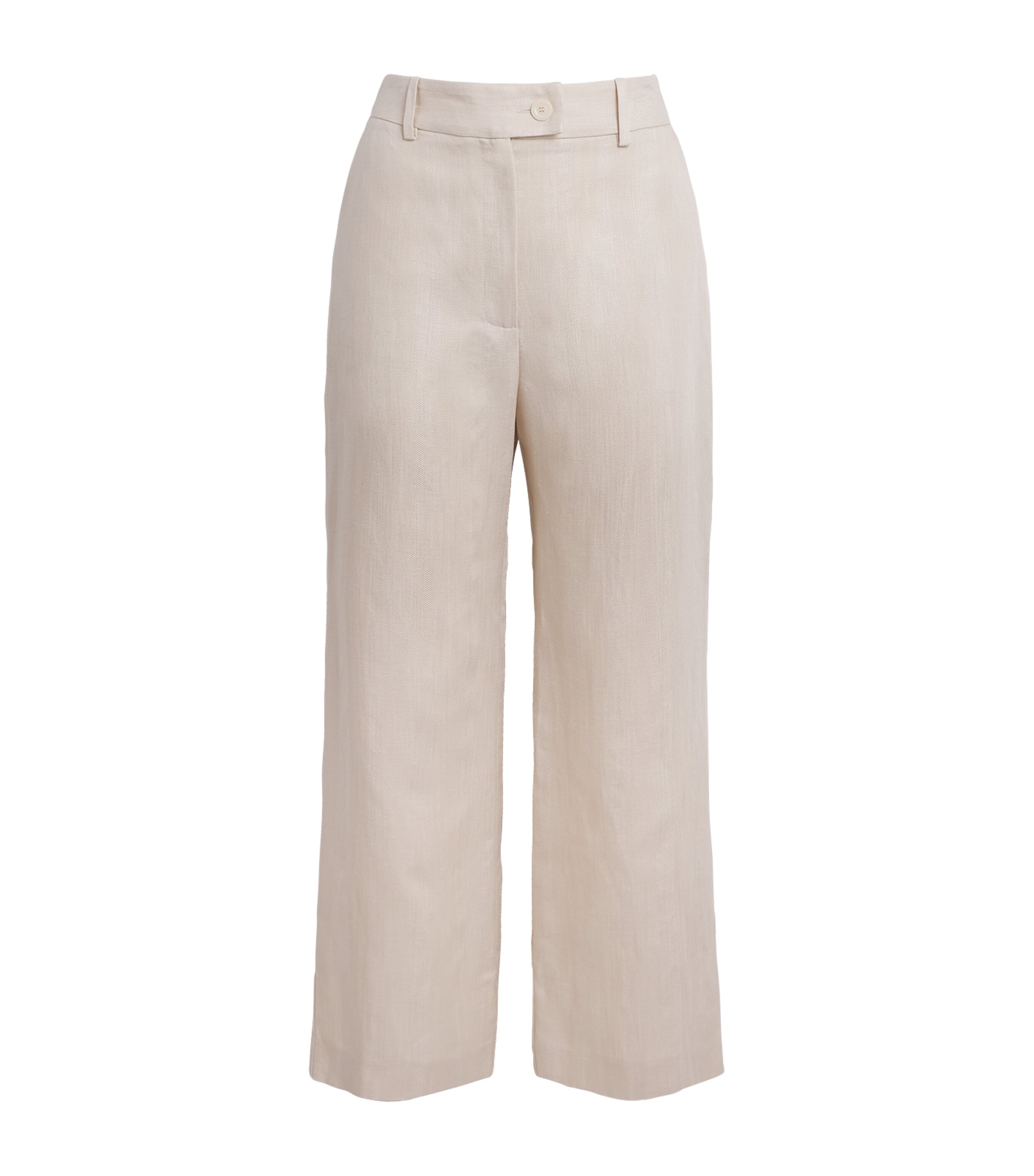 Claudie Pierlot Womens Linen Cropped Trousers Sand Image 1