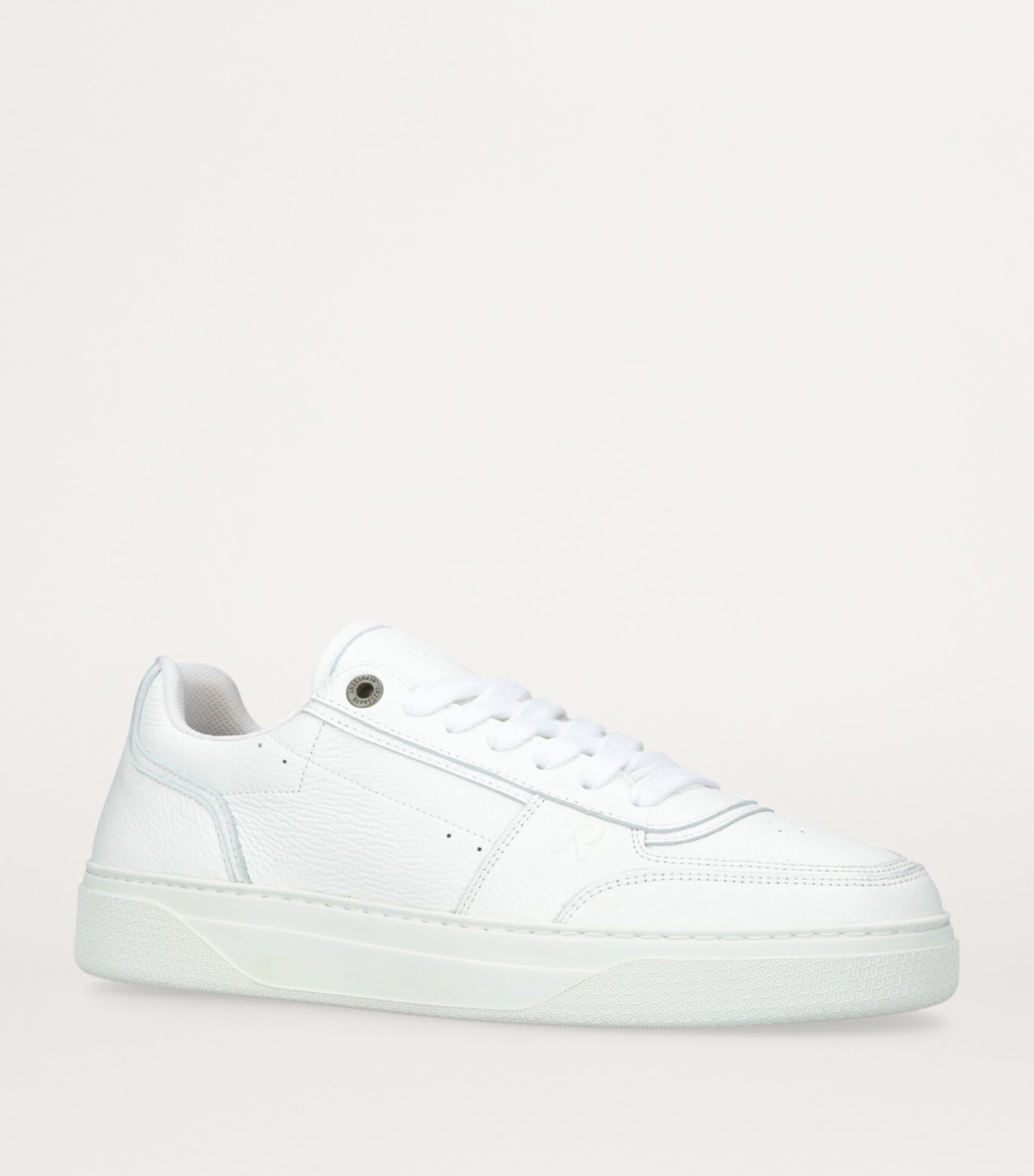 Tumbled Leather Initial Sneakers WHITE Image 3