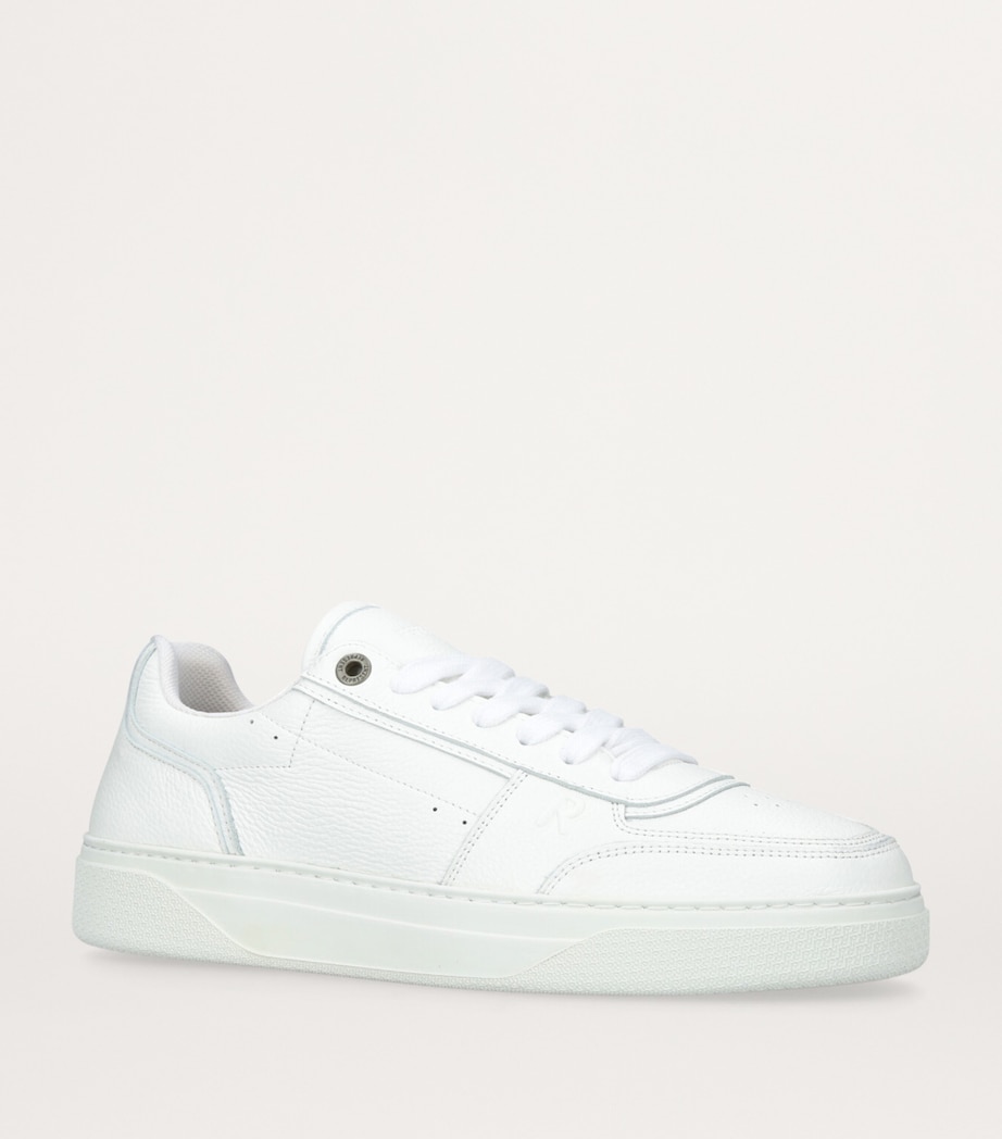Tumbled Leather Initial Sneakers WHITE Image 3