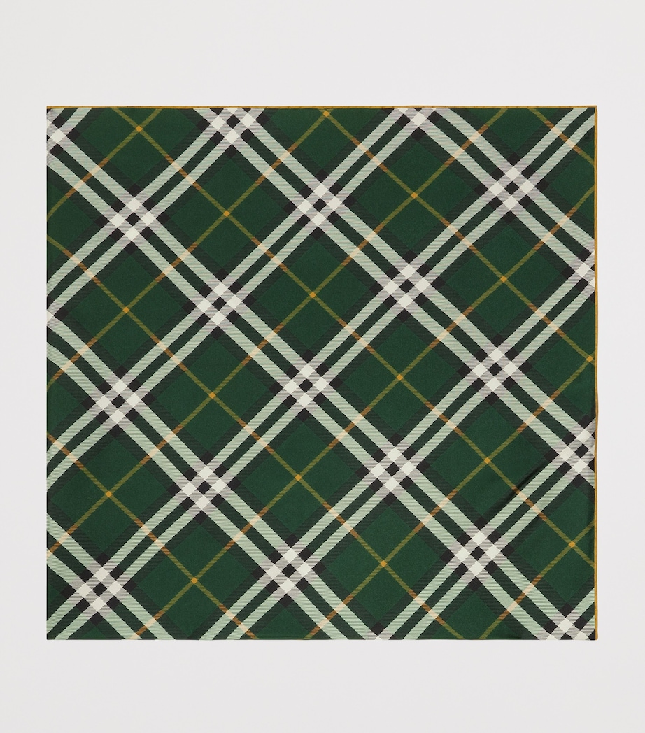 Silk Check Scarf DARK FERN Image 2
