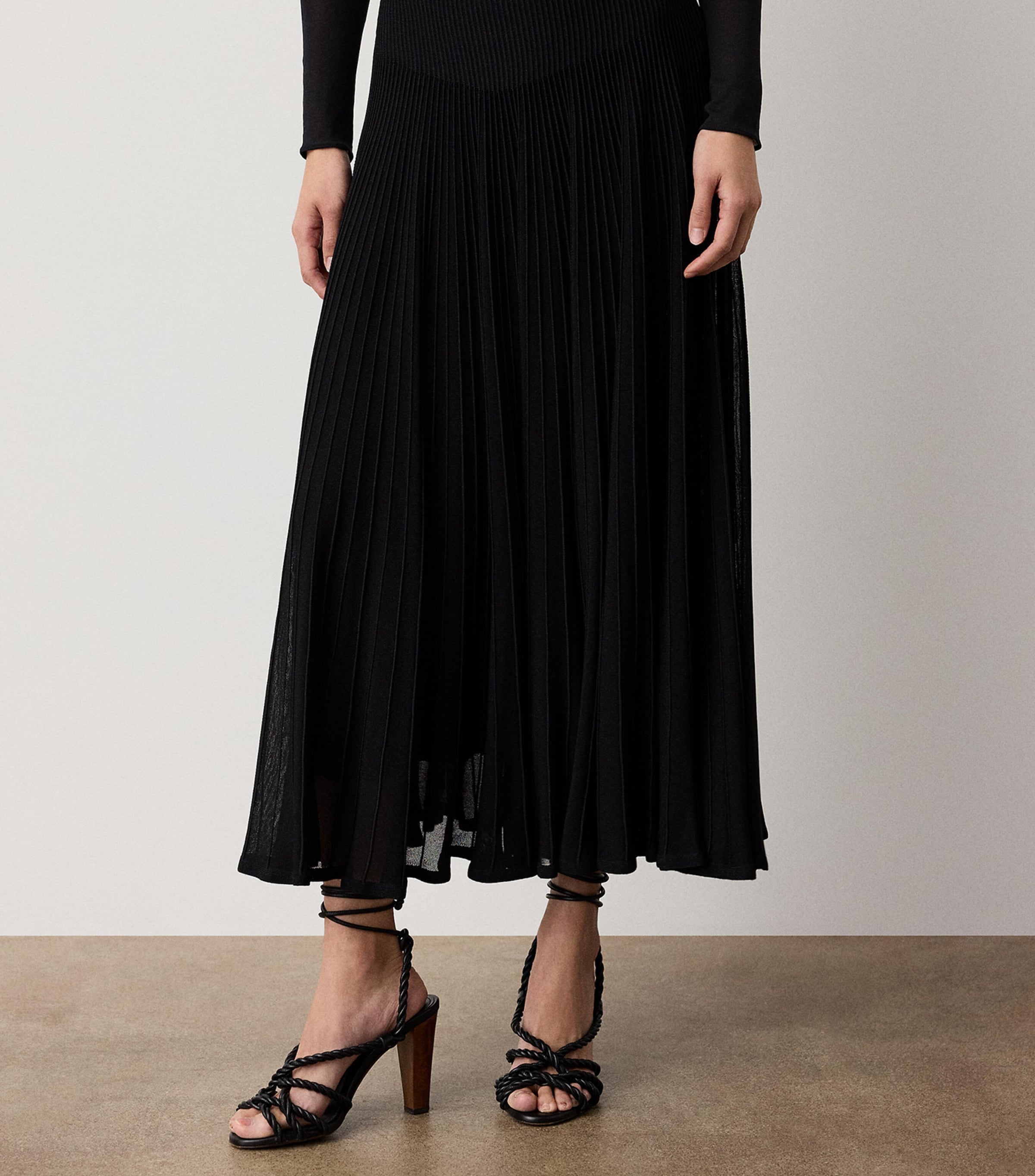 Ralph Lauren Collection Womens Knitted Celia Midi Skirt Black Image 2