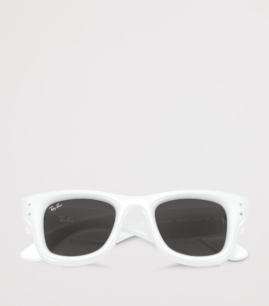 Ray-Ban Puffer Crystal Edition Wayfarer Sunglasses White Image 5