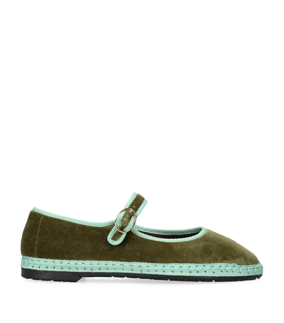Velvet Vera Mary Janes DARK GREEN Image 1