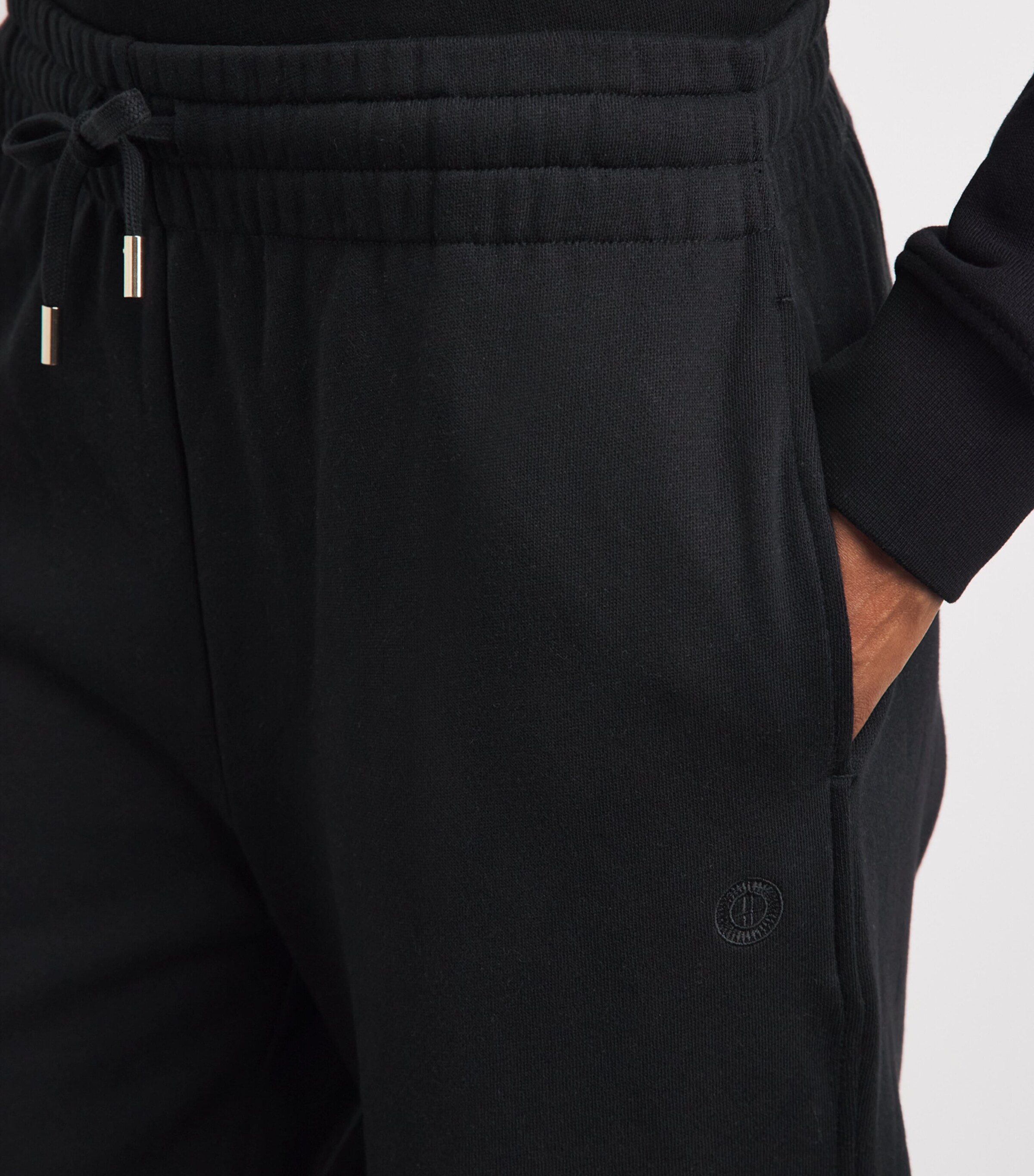 Harrods Womens Cotton Jersey Wide-Leg Sweatpants Black Image 3