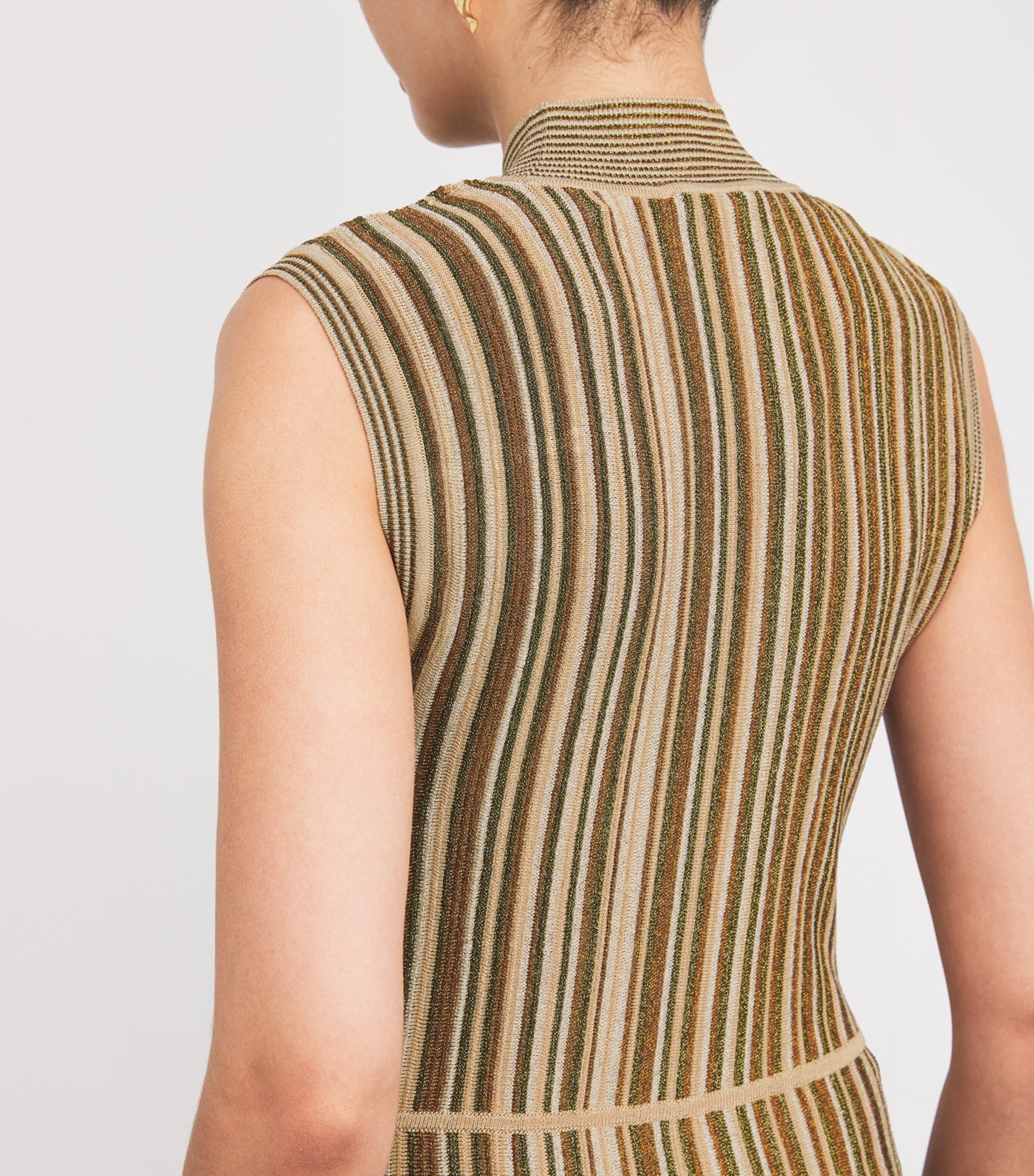 Stripe Anna Maxi Dress Y0195 GOLD/BRONZE Image 6