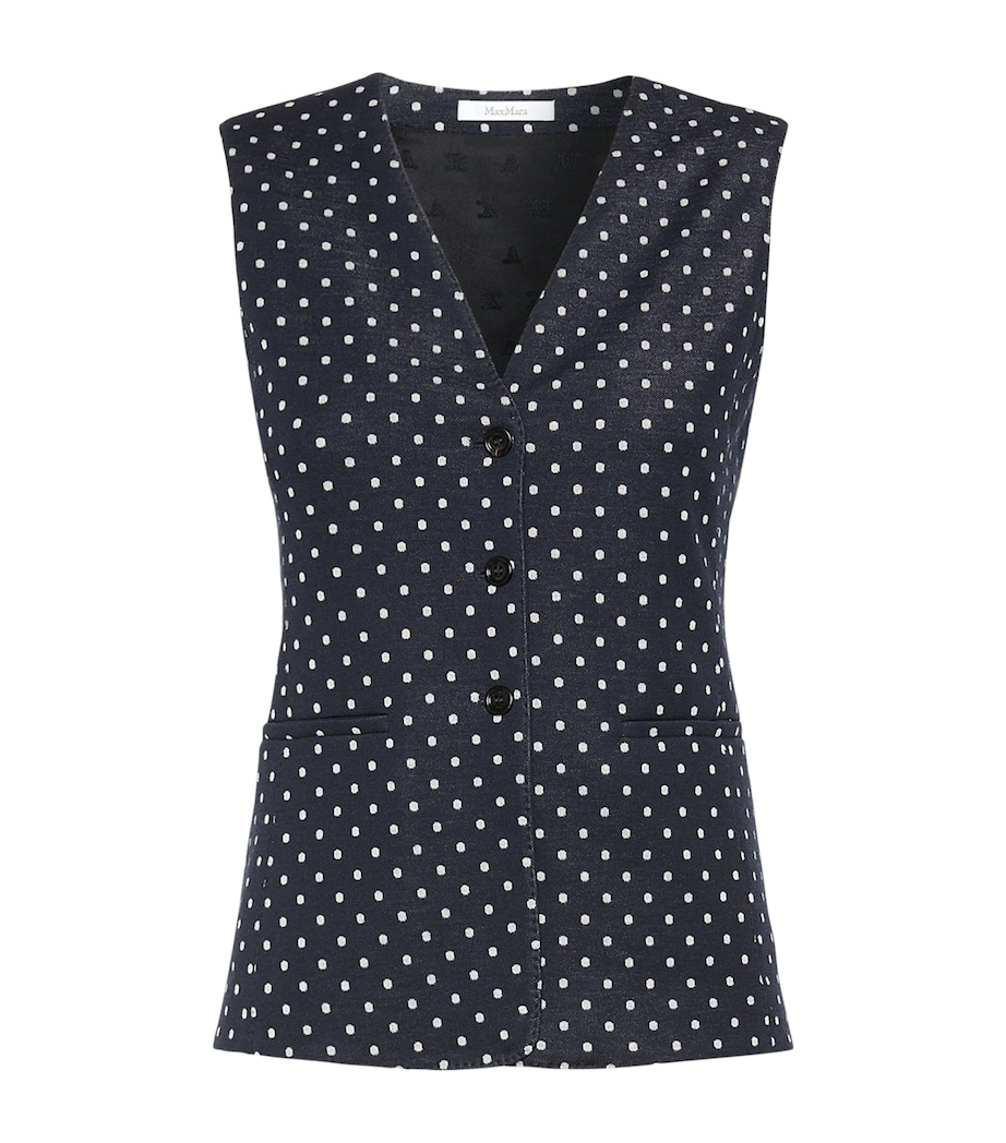 Max Mara Womens Polka Dot Waistcoat Ultramarine Image 1