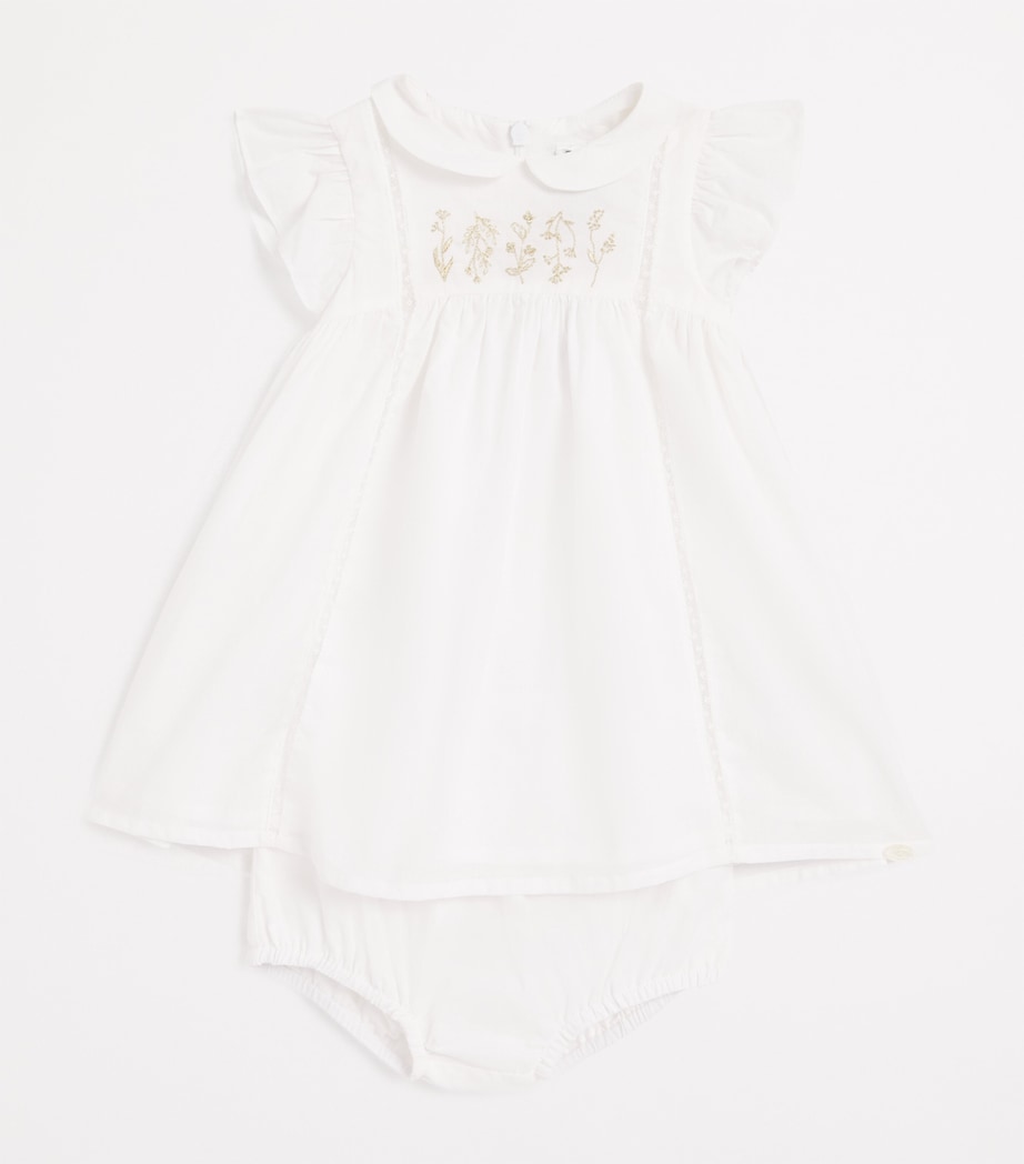 Cotton Embroidered Dress and Bloomers Set (3 Months-4 Years) BLANC Image 3