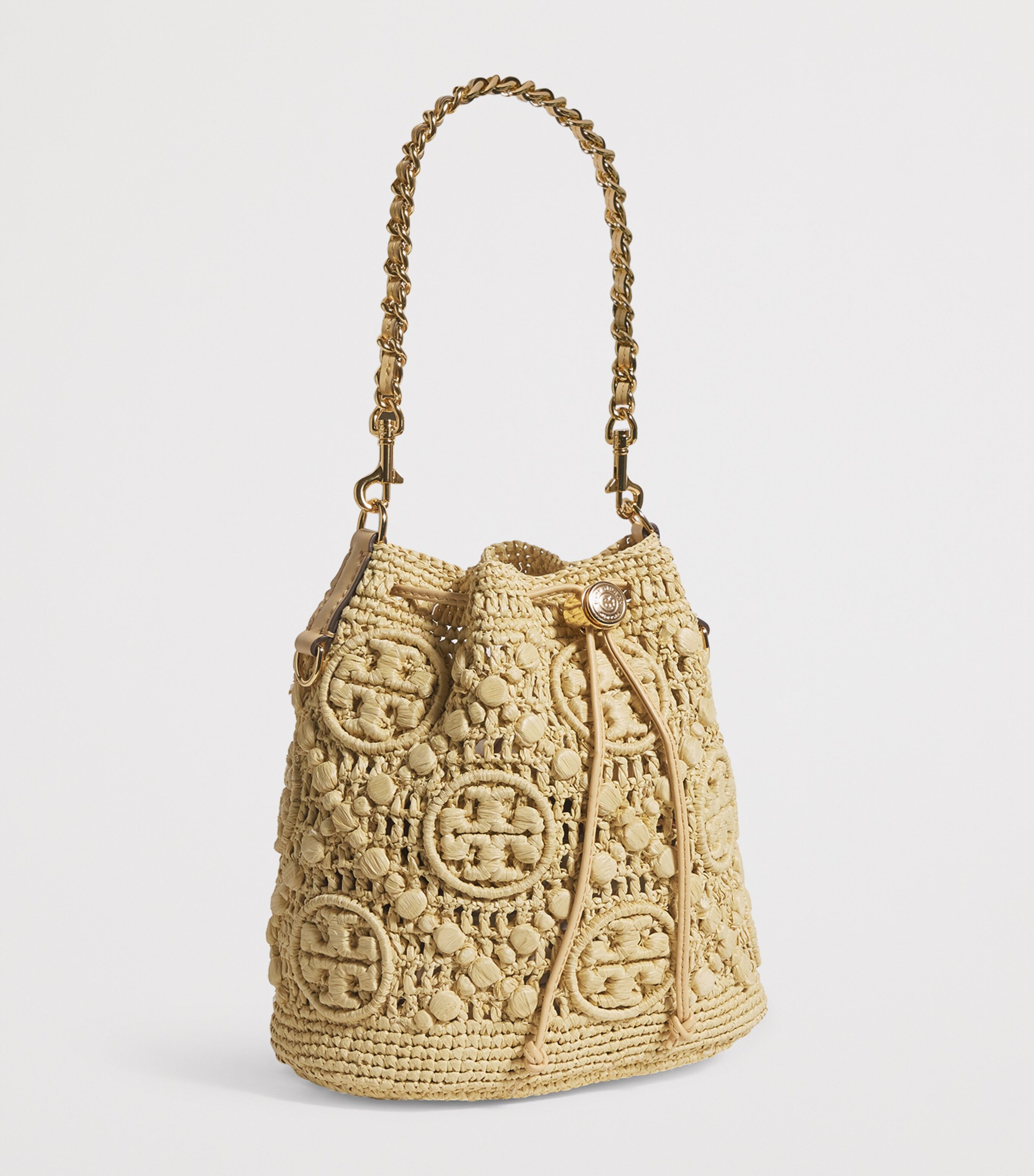 Raffia Monogram Bucket Bag 254 Image 3