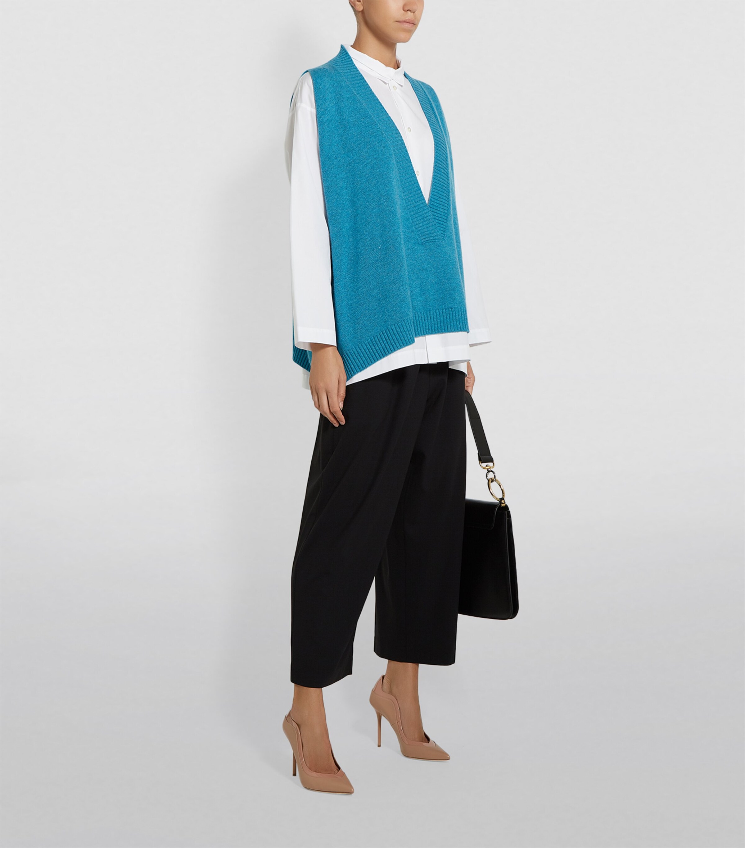 A-Line Stand-Collar Shirt WHITE Image 7