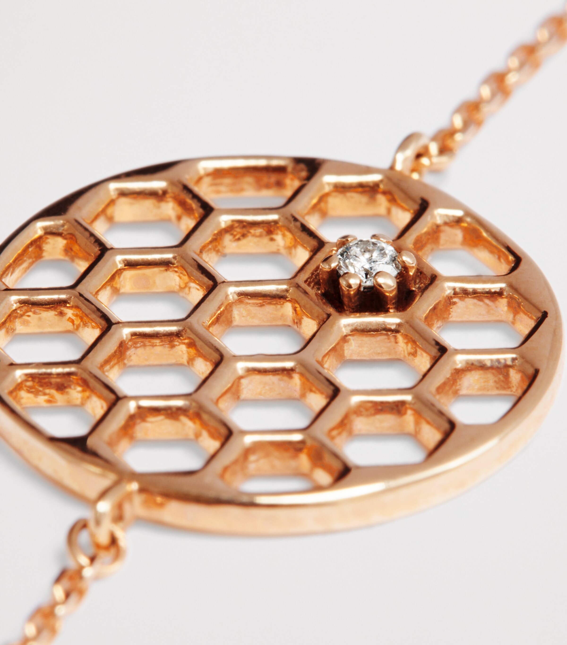 Rose Gold and Diamond Honeycomb Bracelet ROSE GOLD Image 5