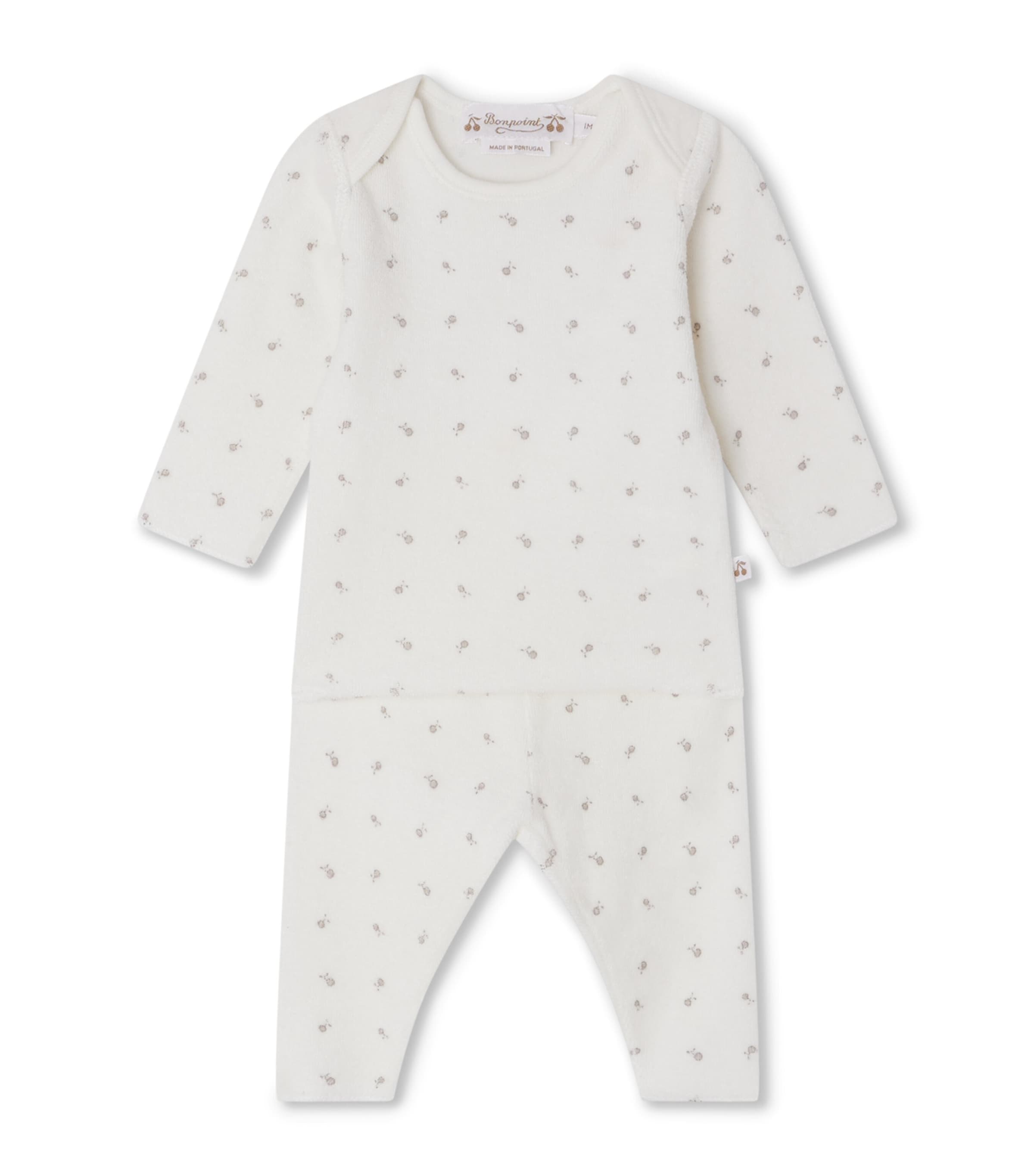 Bonpoint Cotton Timi T-shirt And Leggings Set In White
