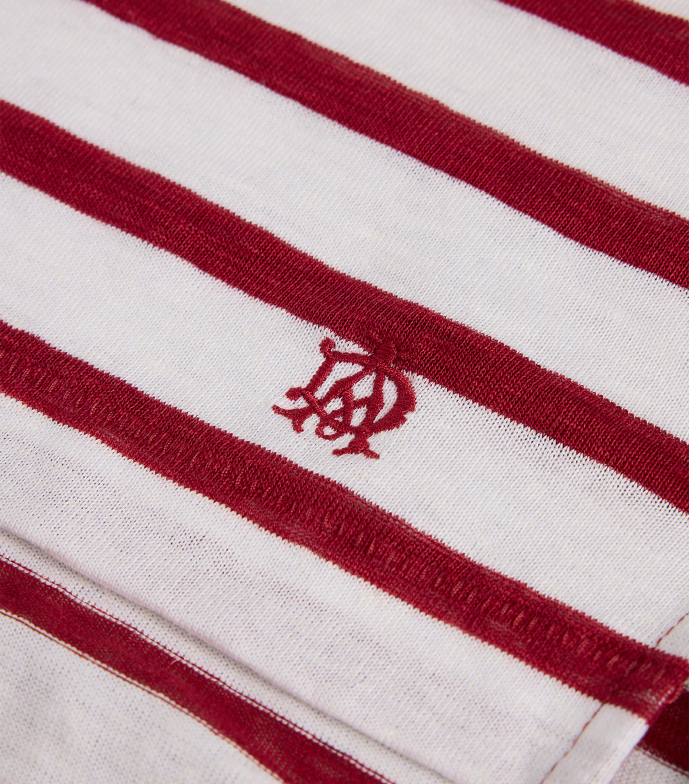 Dunhill Mens Linen-Cotton Stripe T-Shirt Image 5