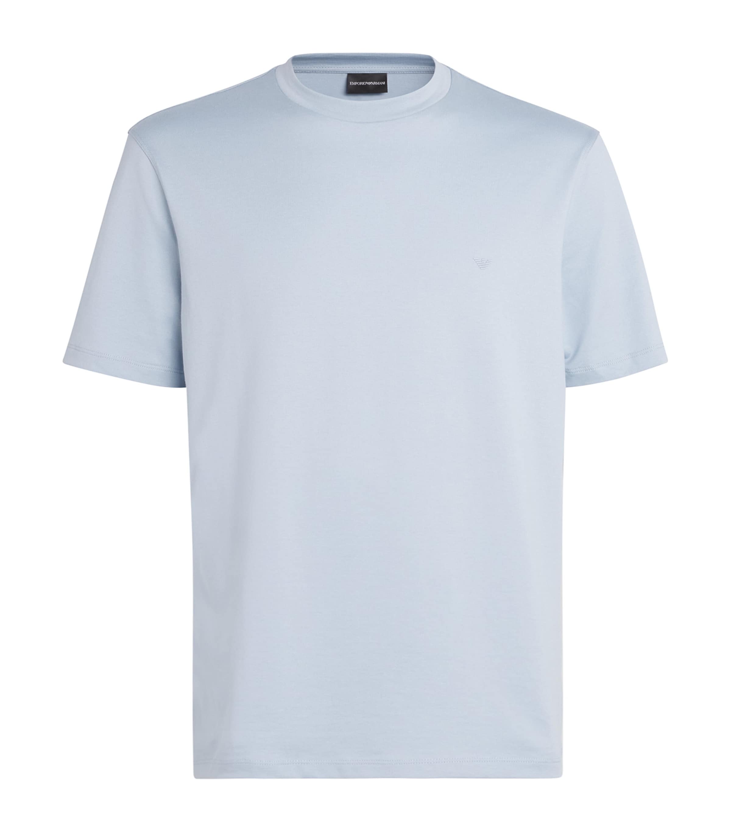 Emporio Armani Cotton Crew Neck T-shirt In Grey