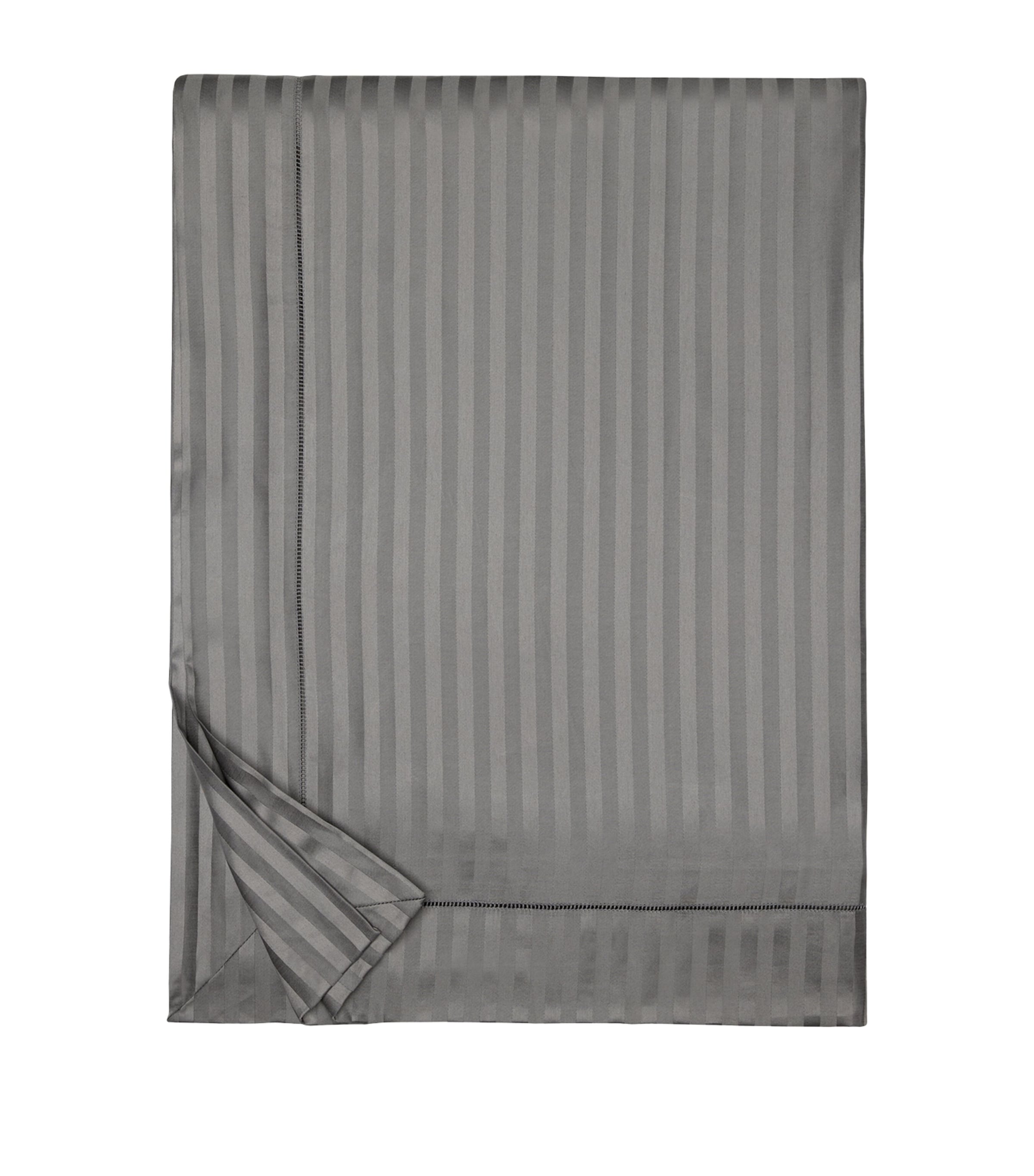 Pratesi Raso Rigato King Duvet Cover (230cm x 220cm) Charcoal Image 1