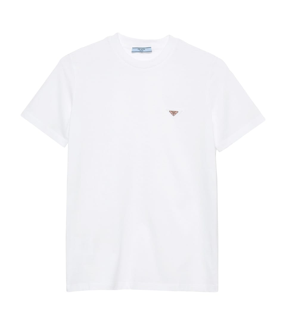 Prada Cotton Jersey Triangle T-Shirt