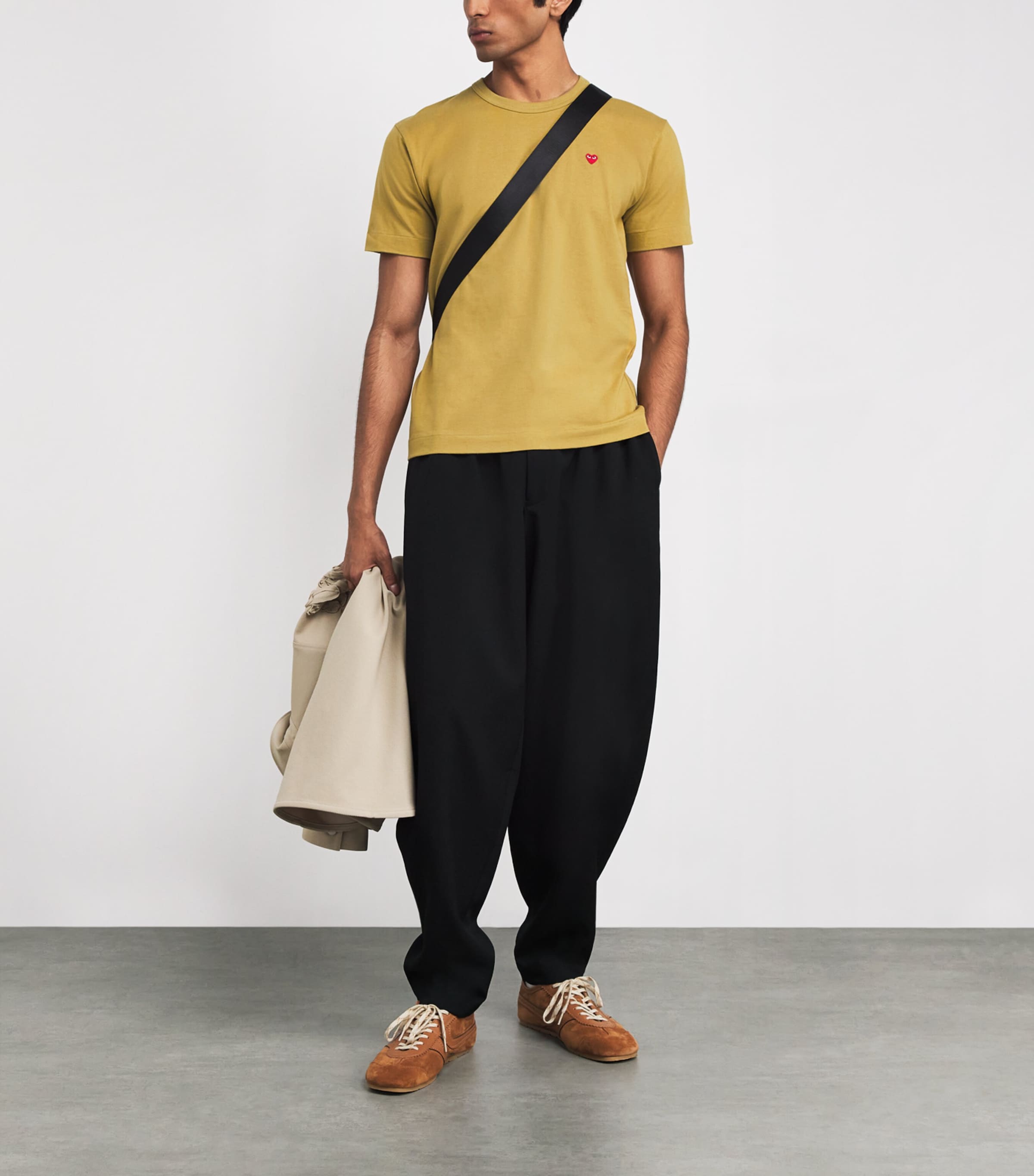 Comme Des Garçons Play Mens Mini Heart Logo T-Shirt Olive Image 2