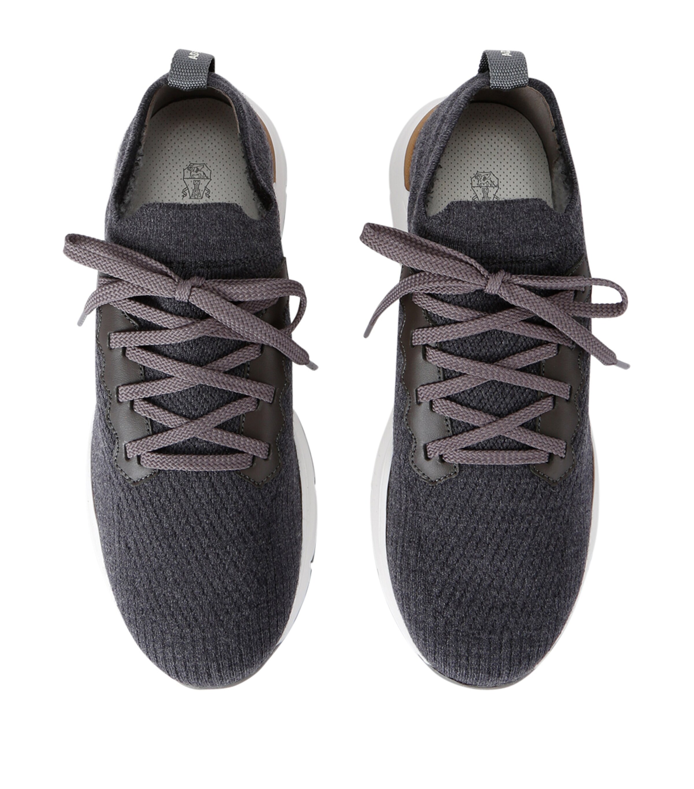 Brunello Cucinelli Kids Cotton Knitted Sneakers Navy Image 4