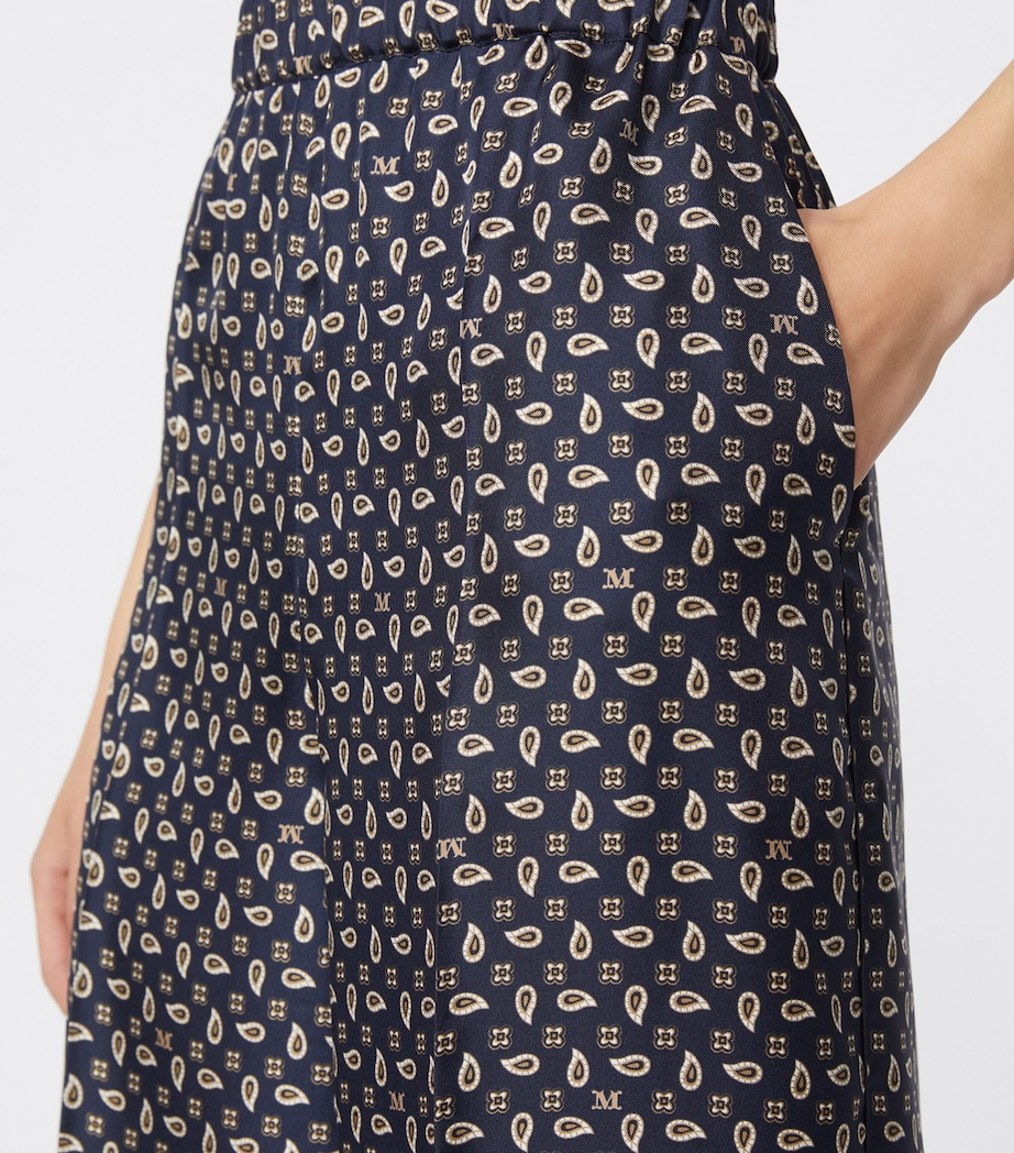 Silk Twill Printed Wide-Leg Trousers ULTRAMARINE Image 5