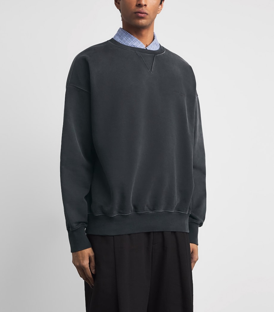 Maison Margiela Mens Cotton Embroidered Logo Sweatshirt Vintage Black Image 4
