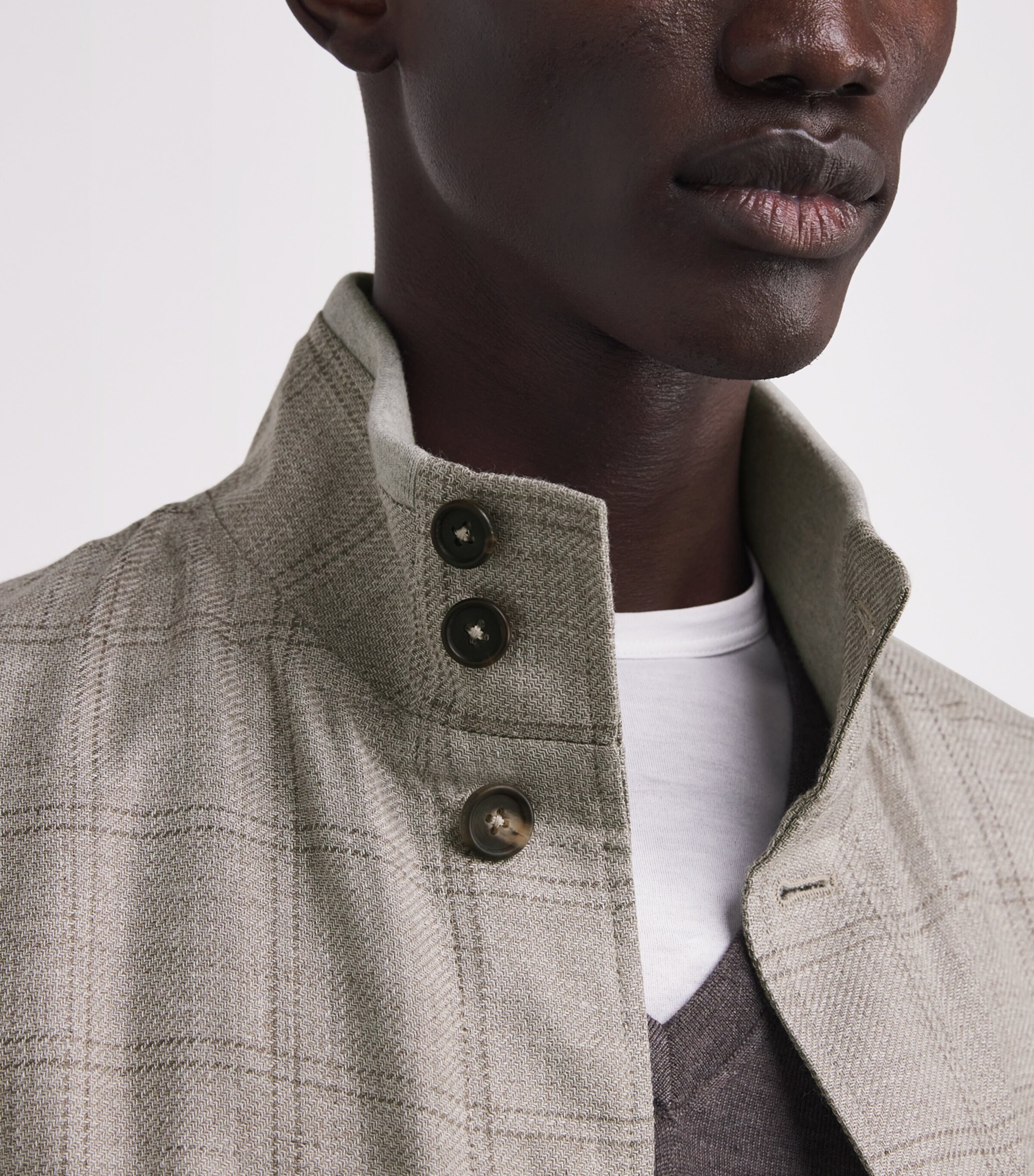Wool-Blend Check Bomber Jacket 1-NATURALE Image 6