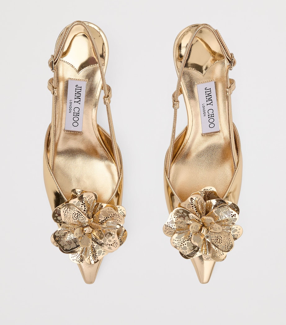 Mimmi 50 Leather Slingback Mules GOLD/GOLD Image 3