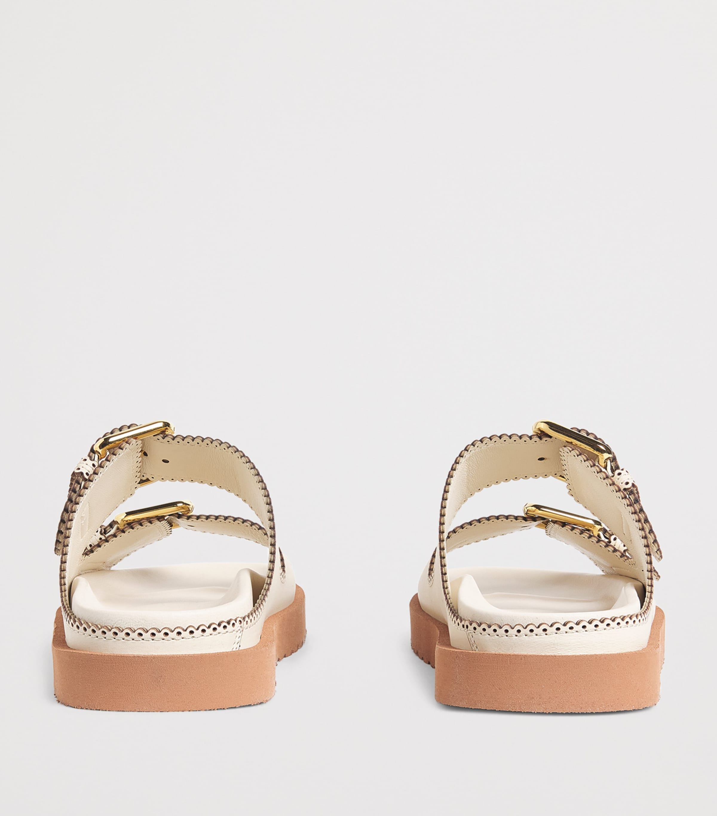 Leather Goldie Buckle Sandals MACA/MACADAMIA Image 4