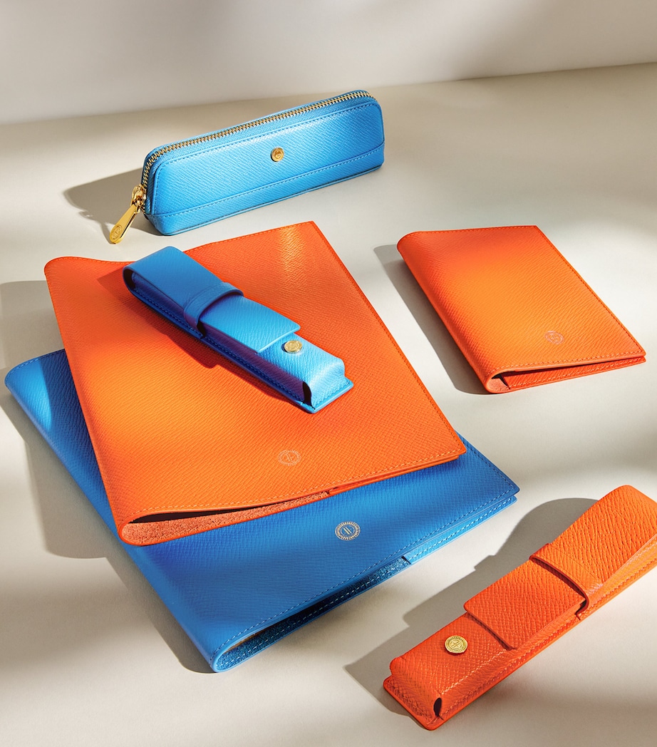 Harrods Leather Passport Holder Orange Image 6
