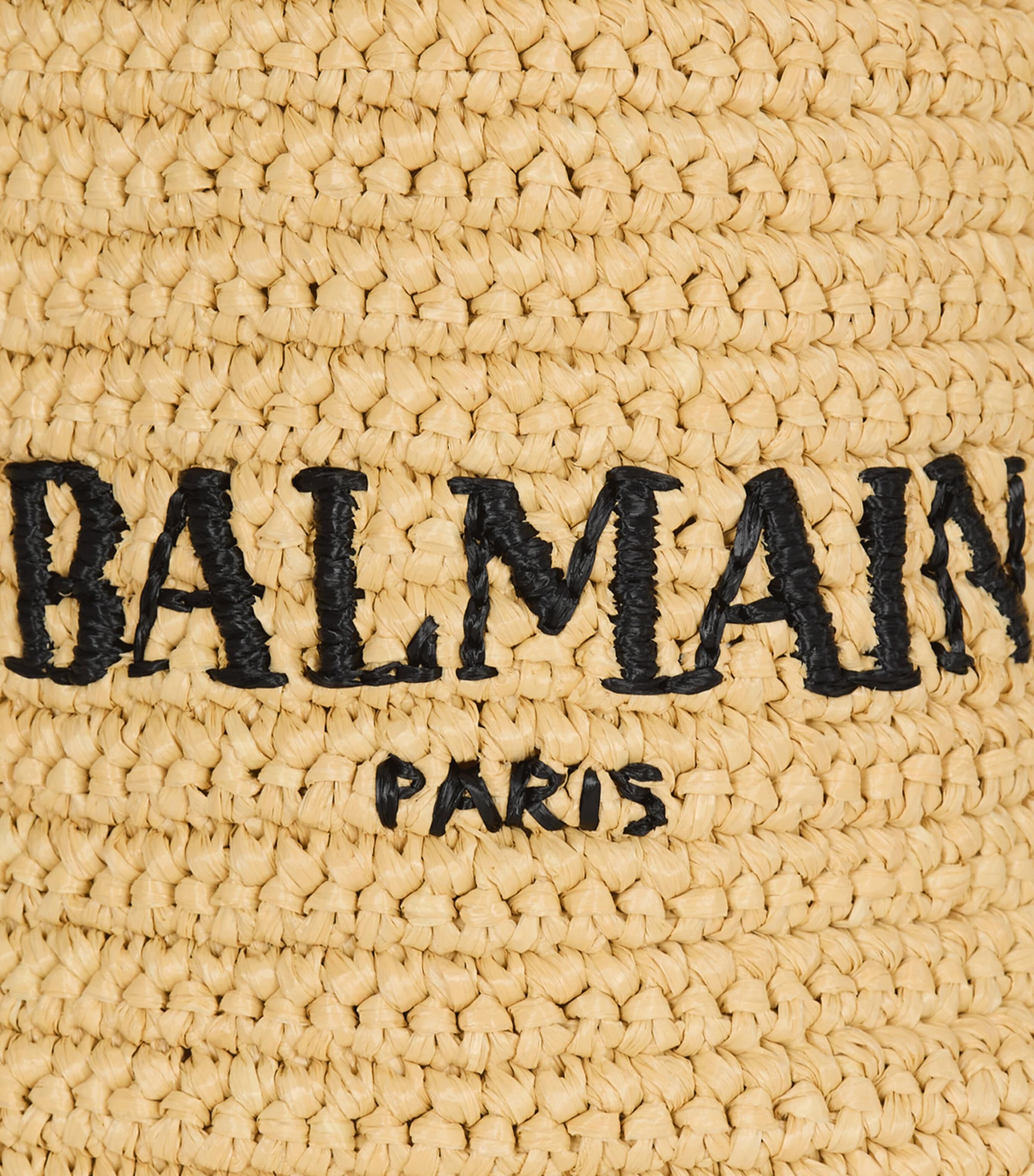 Balmain Mini Crochet Tote Bag Gte Naturel / Noir Image 5