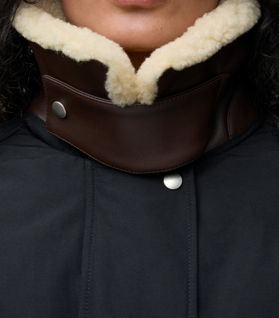 Shearling-Collar Jacket BLACK Image 7