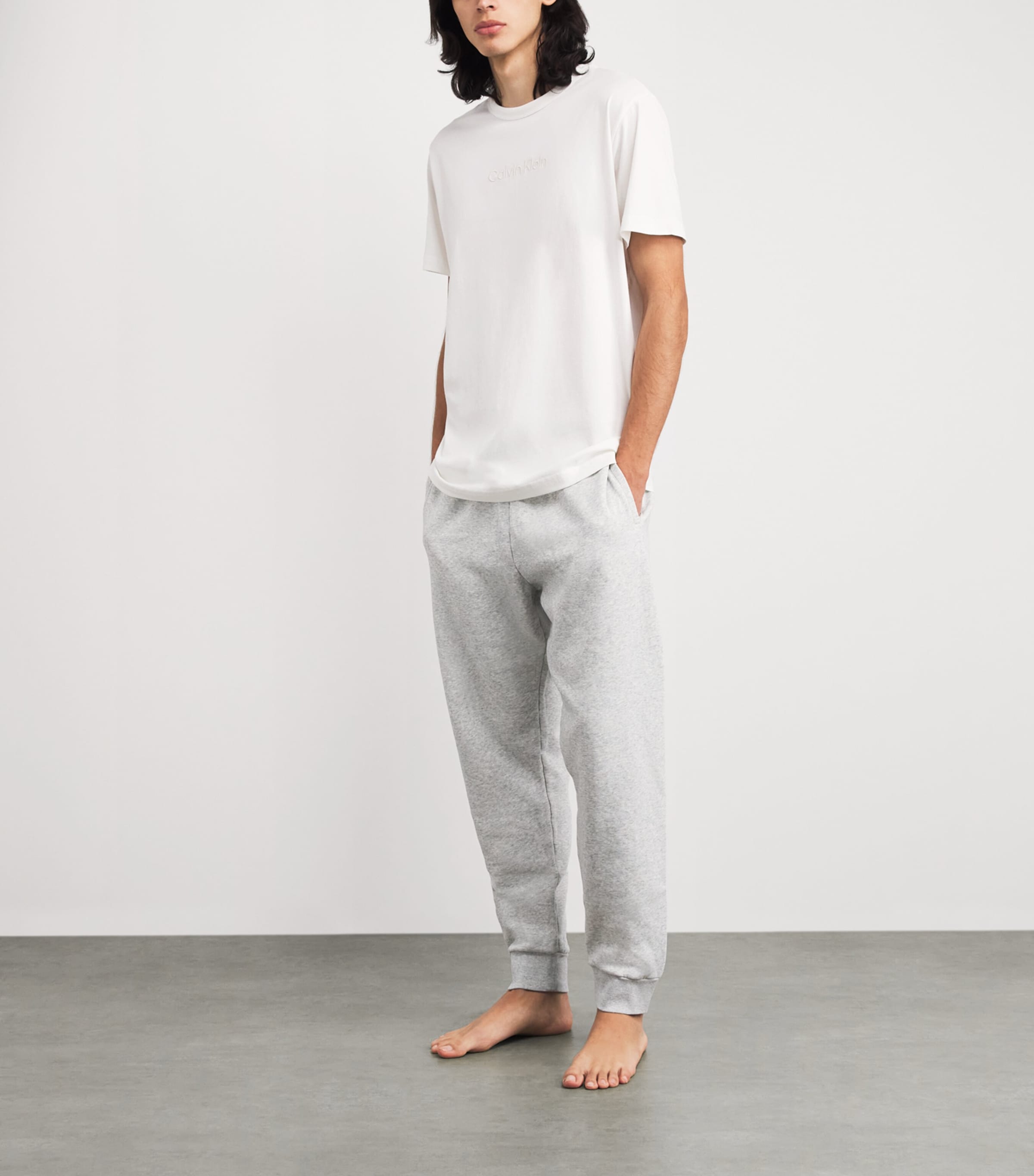 Calvin Klein Mens Cotton Logo T-Shirt White Image 2
