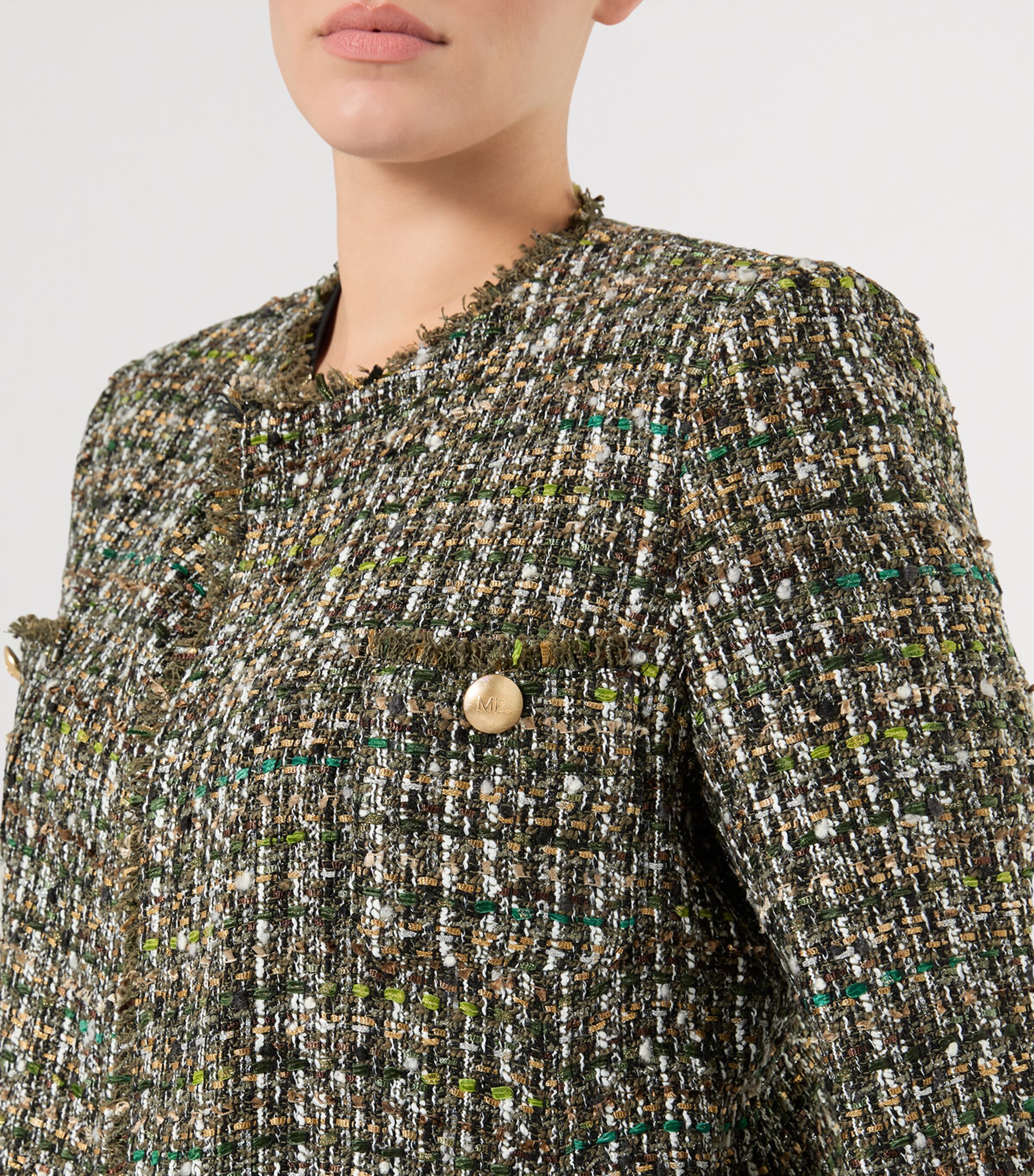 Marina Rinaldi Womens Tweed Jacket Kaki Image 5