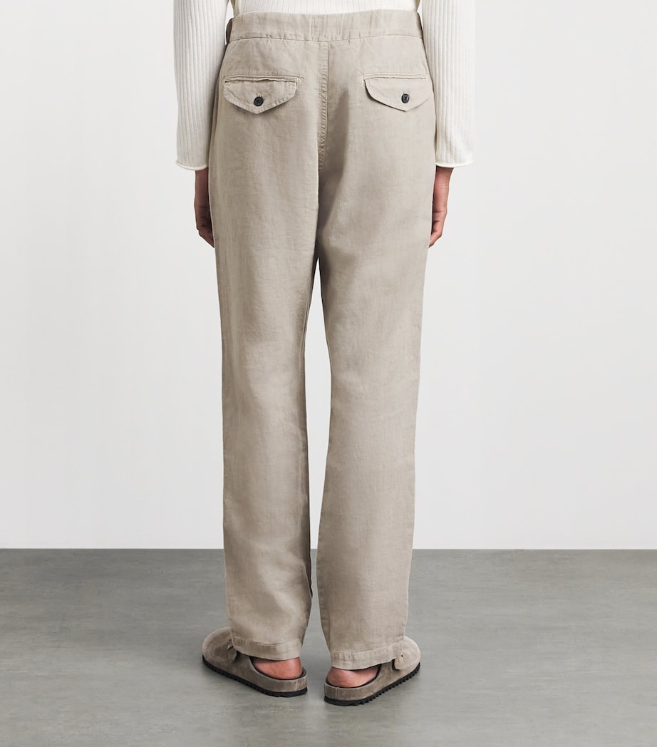 Citizens of Humanity Mens Linen Drawstring Straight Trousers Wheat Image 5