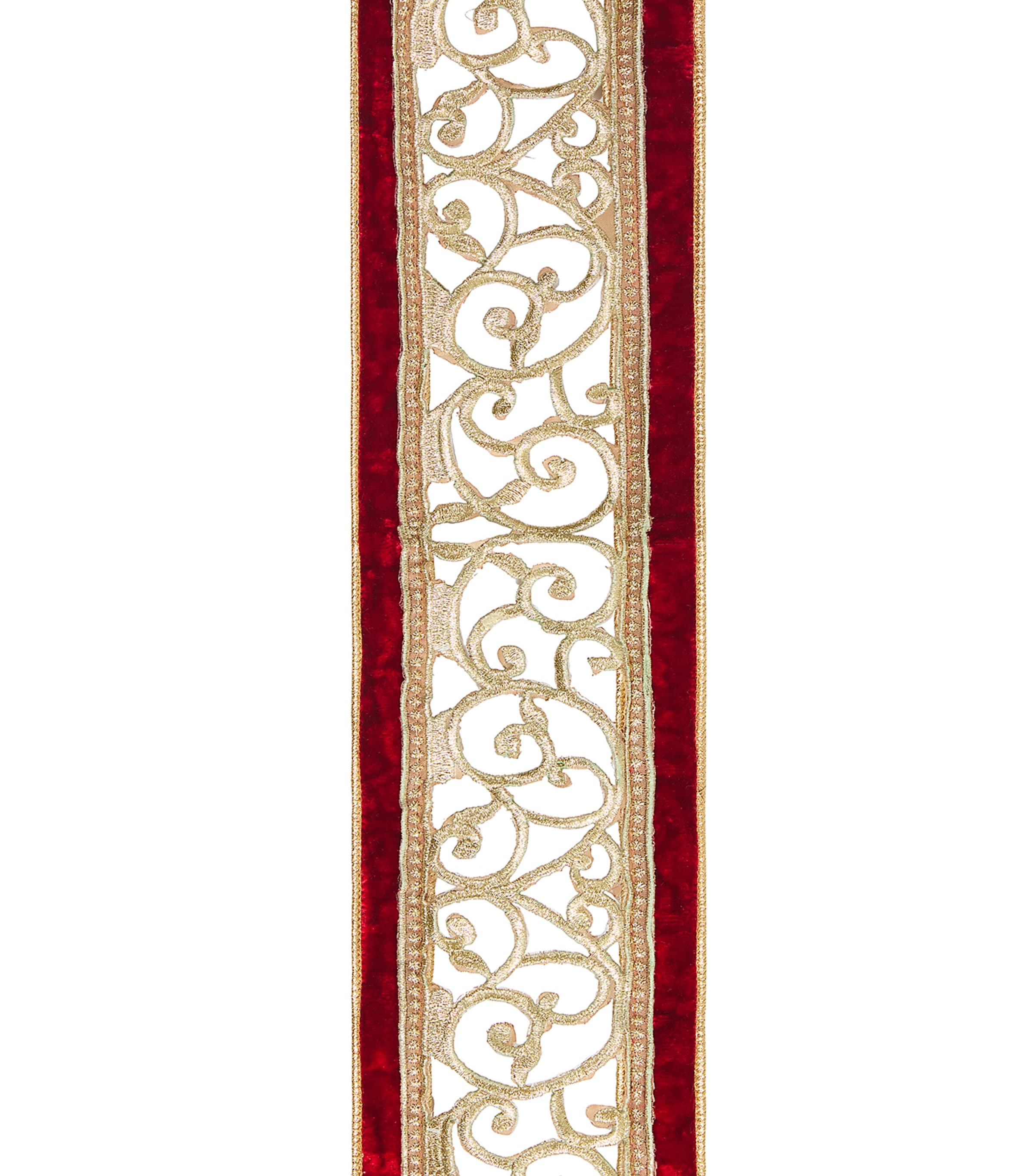 Harrods Velvet Dupioni Swirl-trim Ribbon In Gold