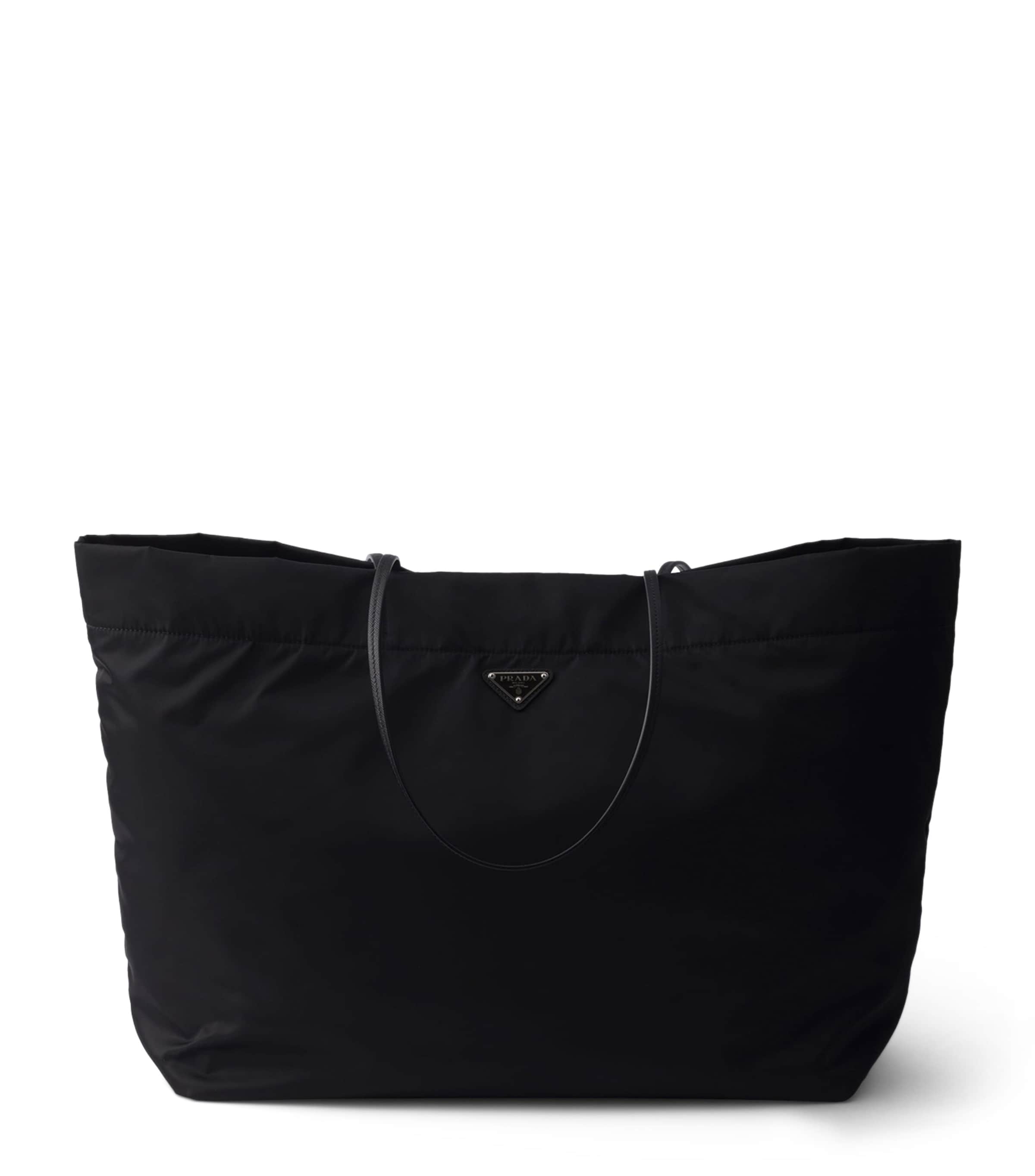 Large Re-Nylon and Leather Tote Bag F0002 Image 1