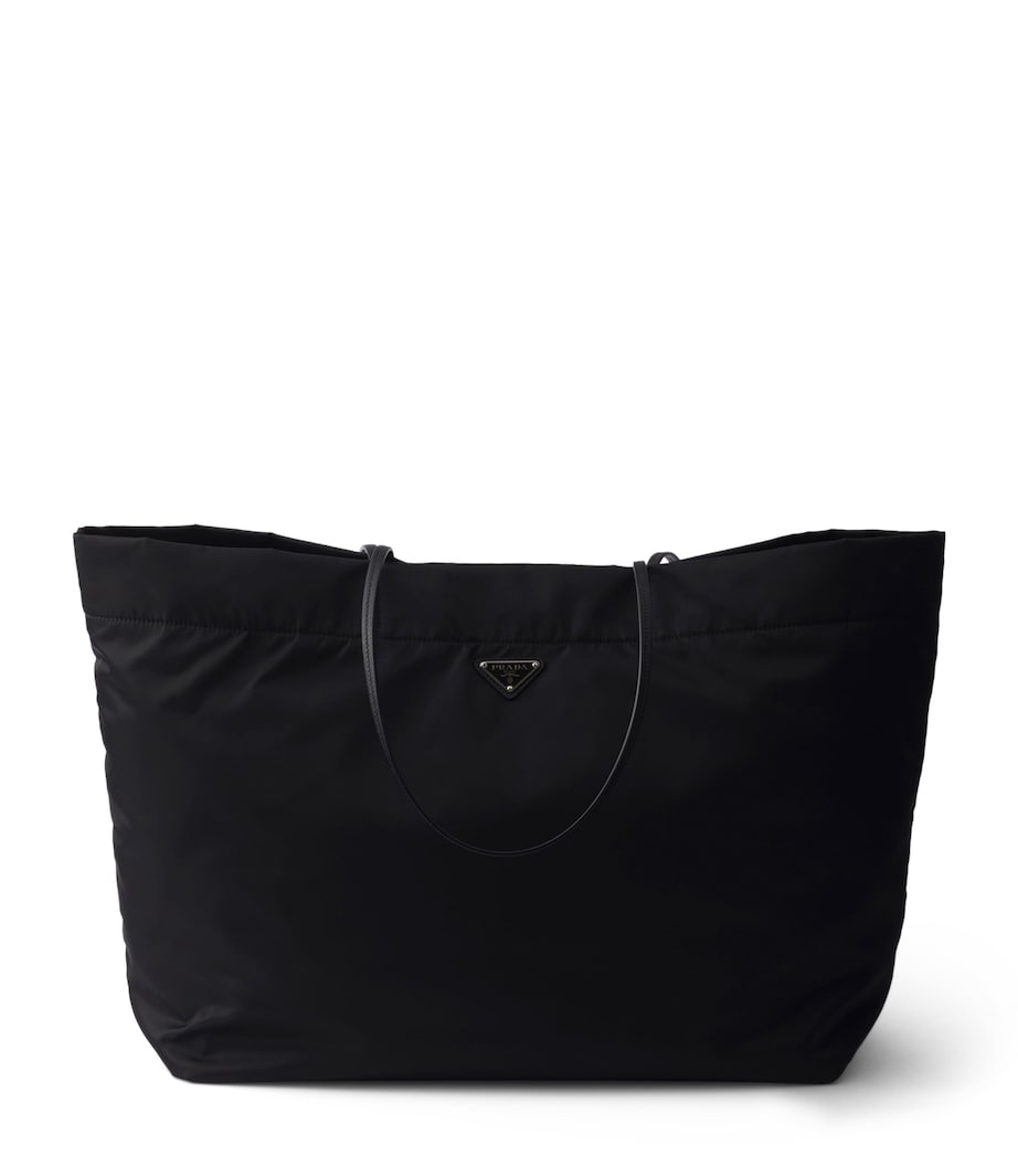 Large Re-Nylon and Leather Tote Bag F0002 Image 1