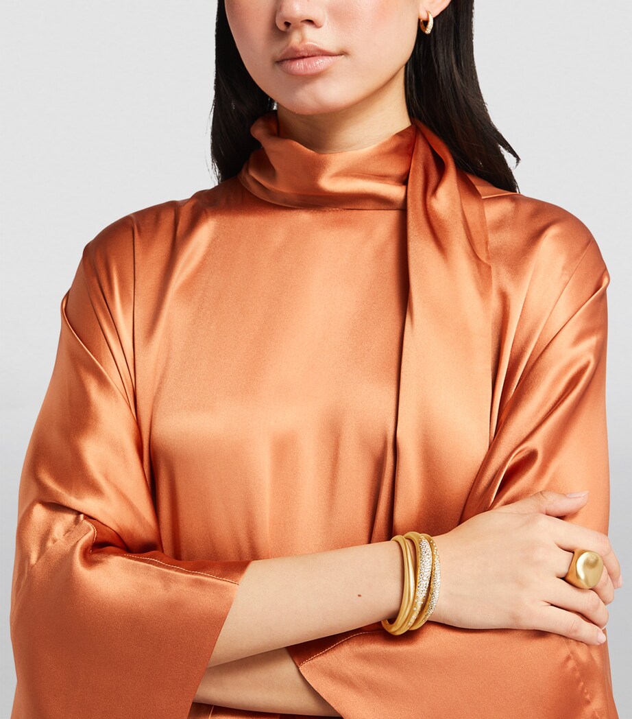 Small Yellow Gold and Champagne Diamond My Muse Urban Winter Bangle YELLOW GOLD Image 5