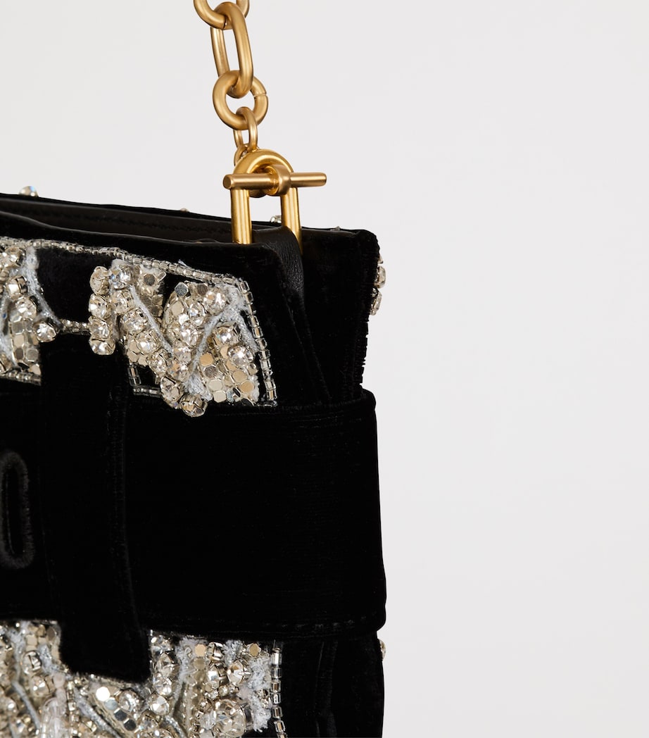 Balmain Embellished Anthem Clutch Bag Eaw Noir/cristal Image 4